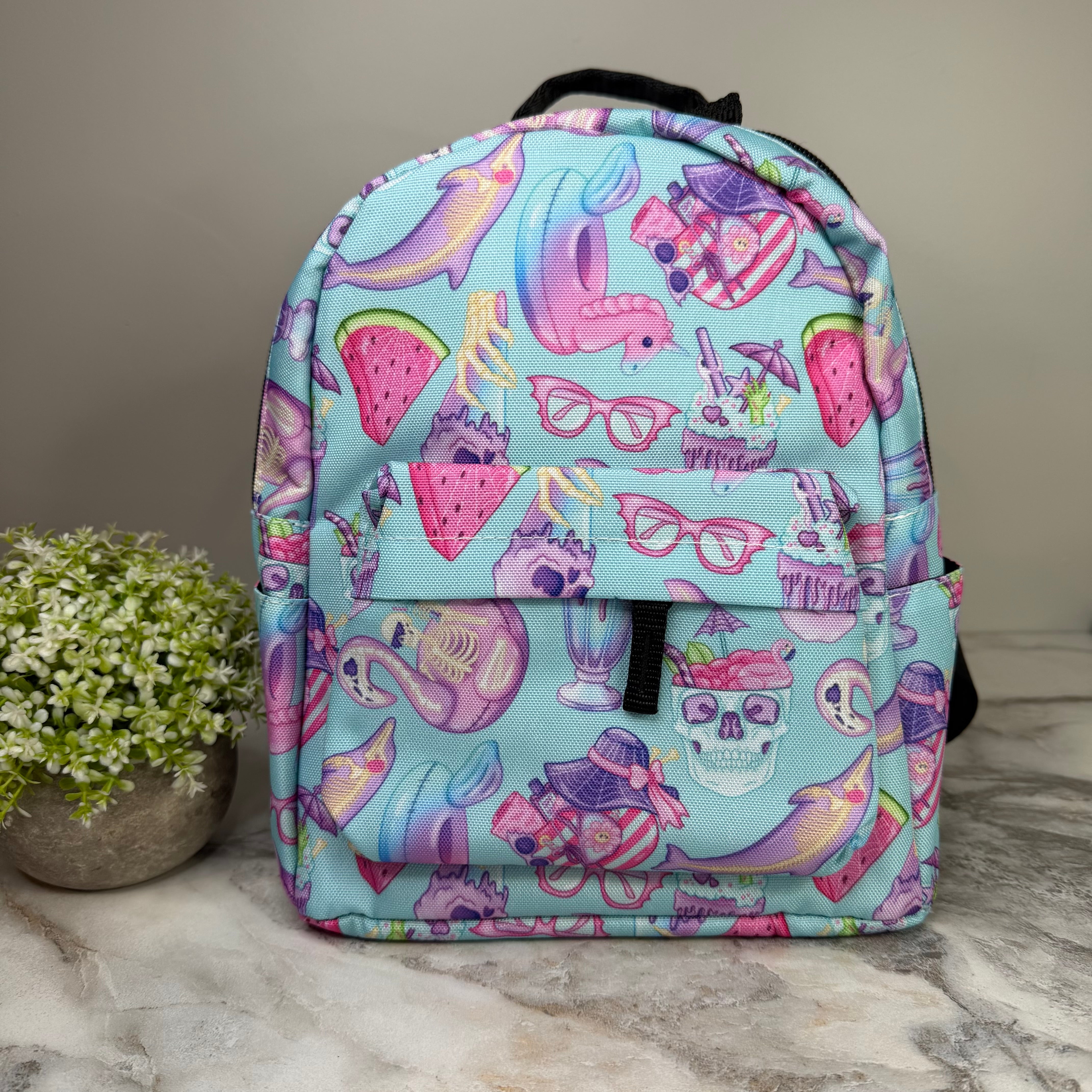 Mini Backpack - Halloween Fall - Skeleton Summer