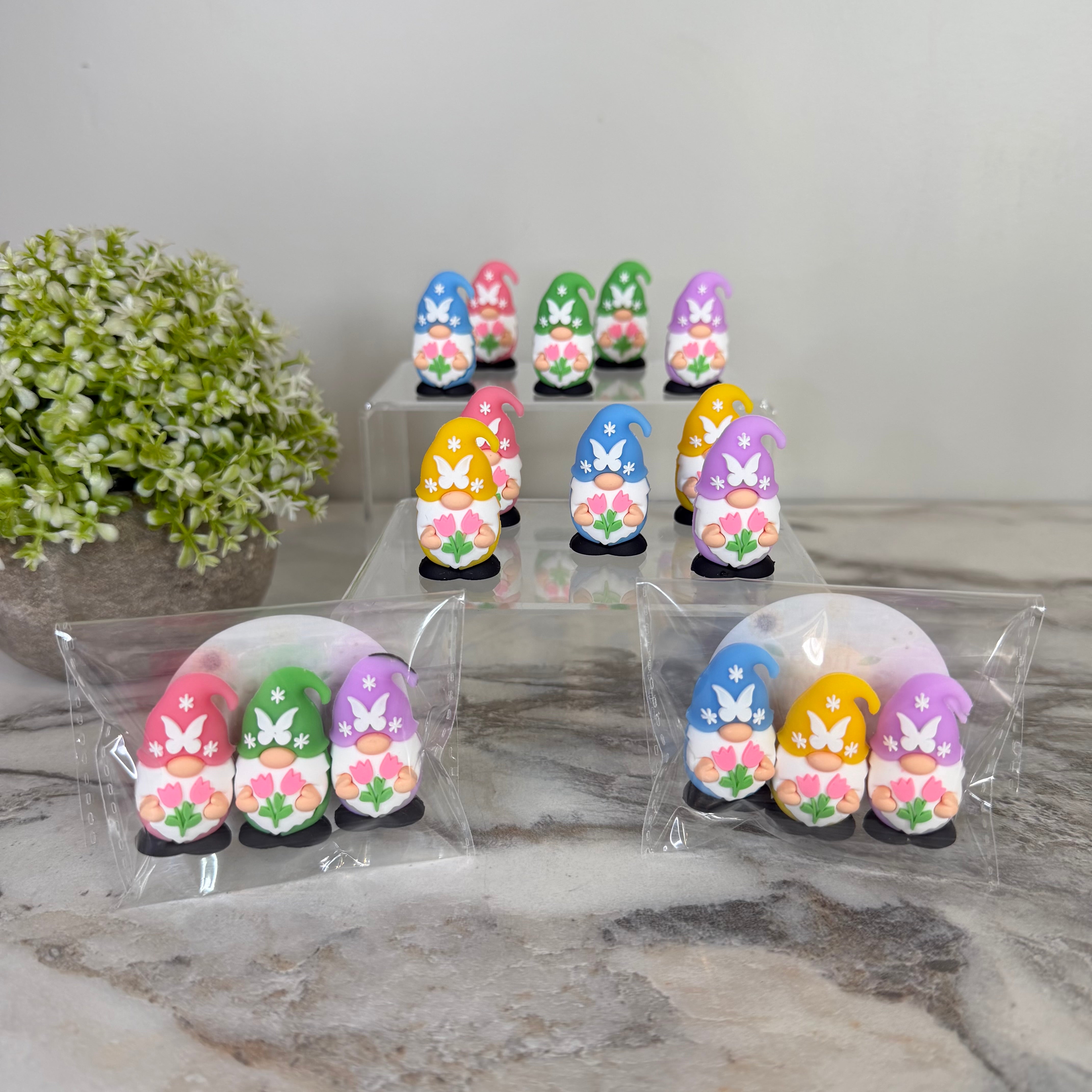 Gnome Figurines  - Spring Assortment (3 pack) - Hello Spring Sticker