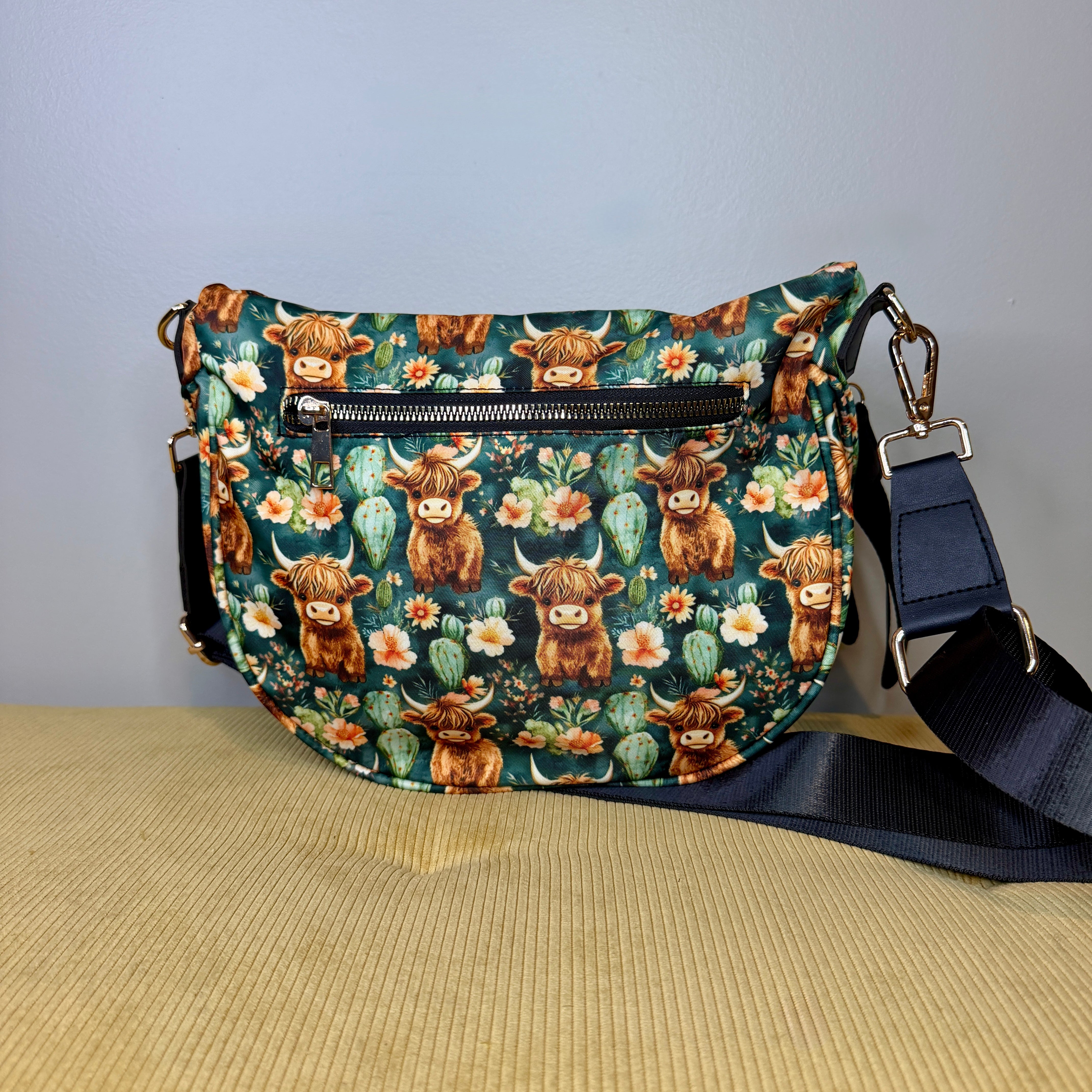 The Roni Nylon Crossbody - Highland Cow Cactus