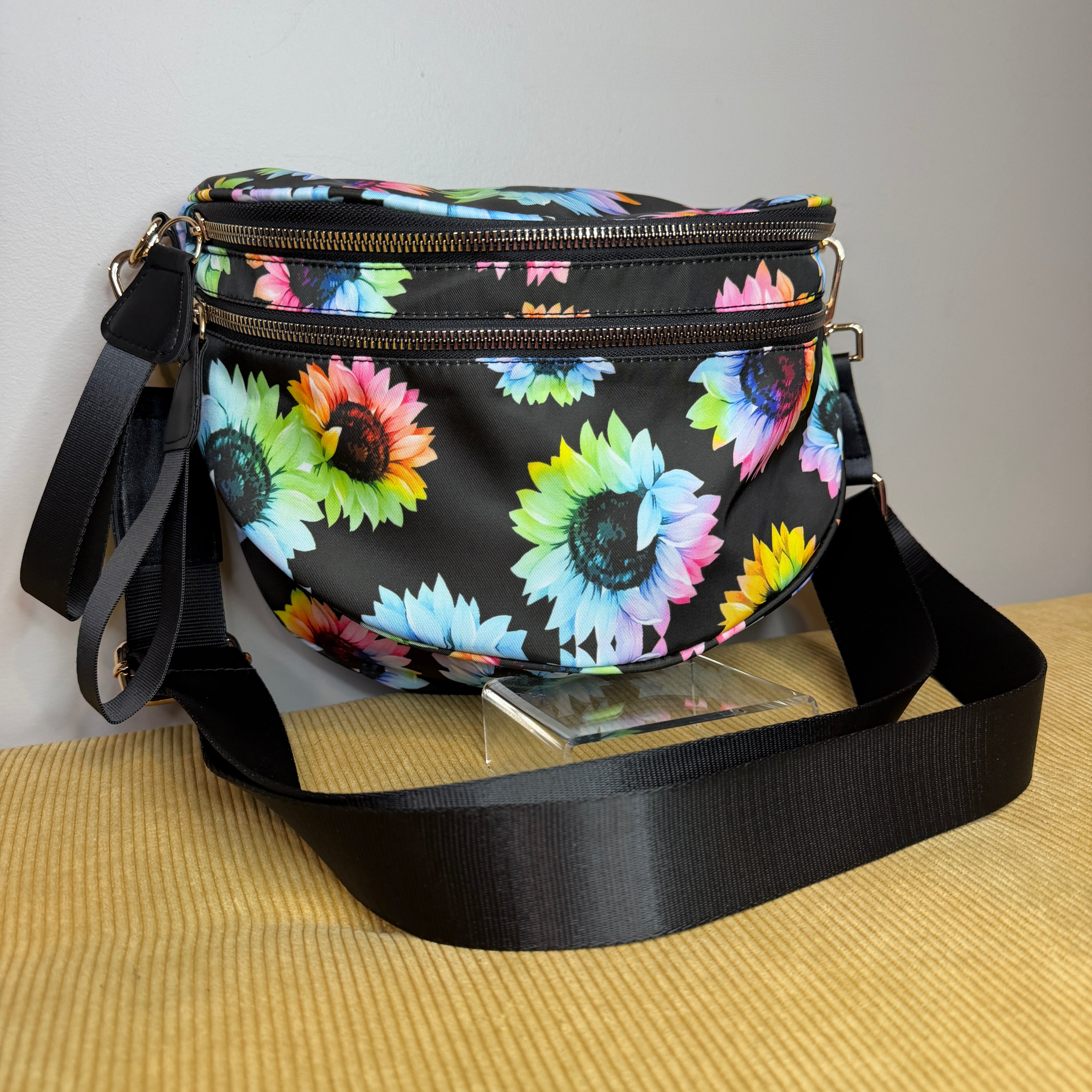 The Roni Nylon Crossbody - Rainbow Sunflower