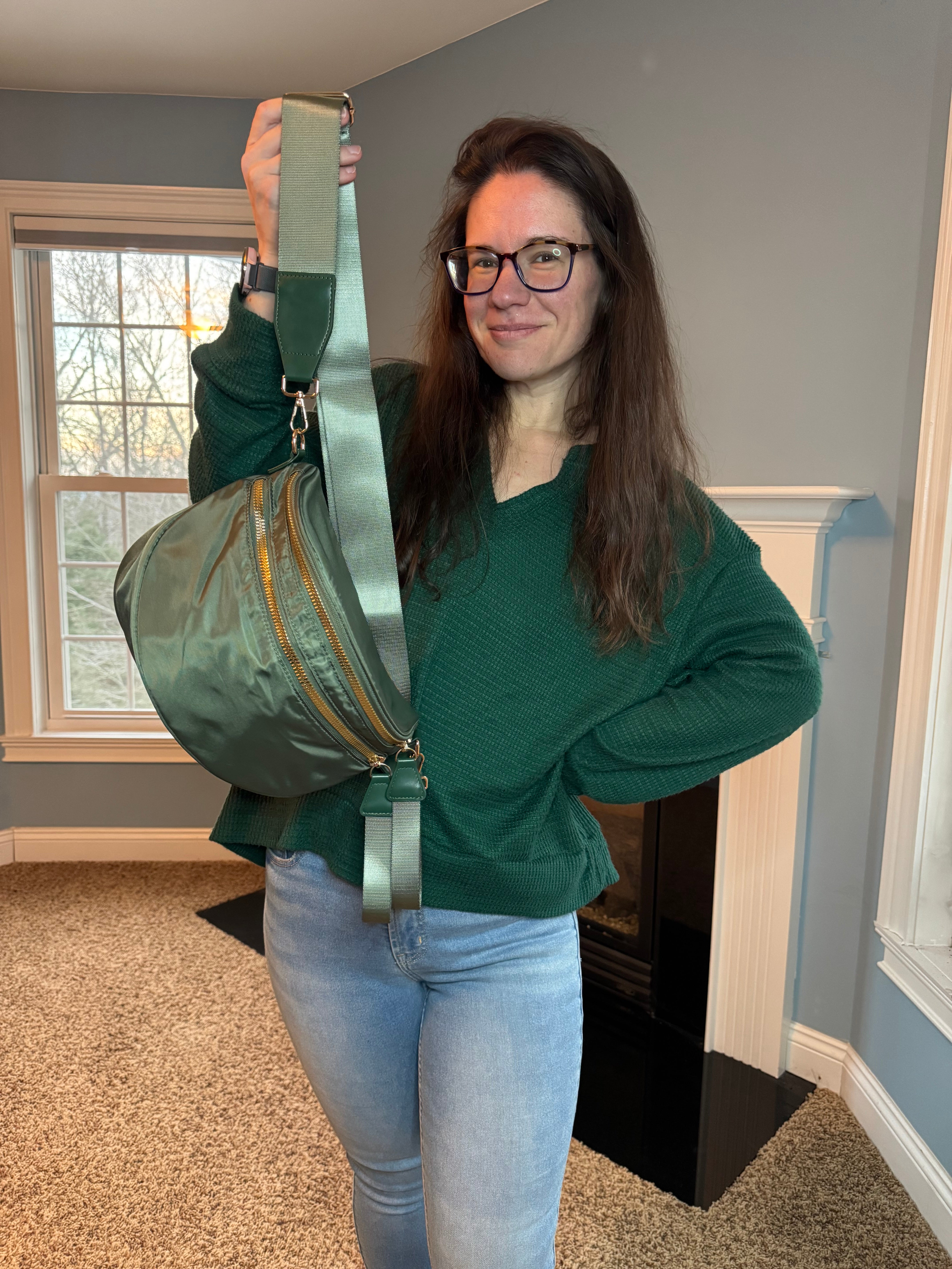 The Roni Nylon Crossbody - Solid Olive