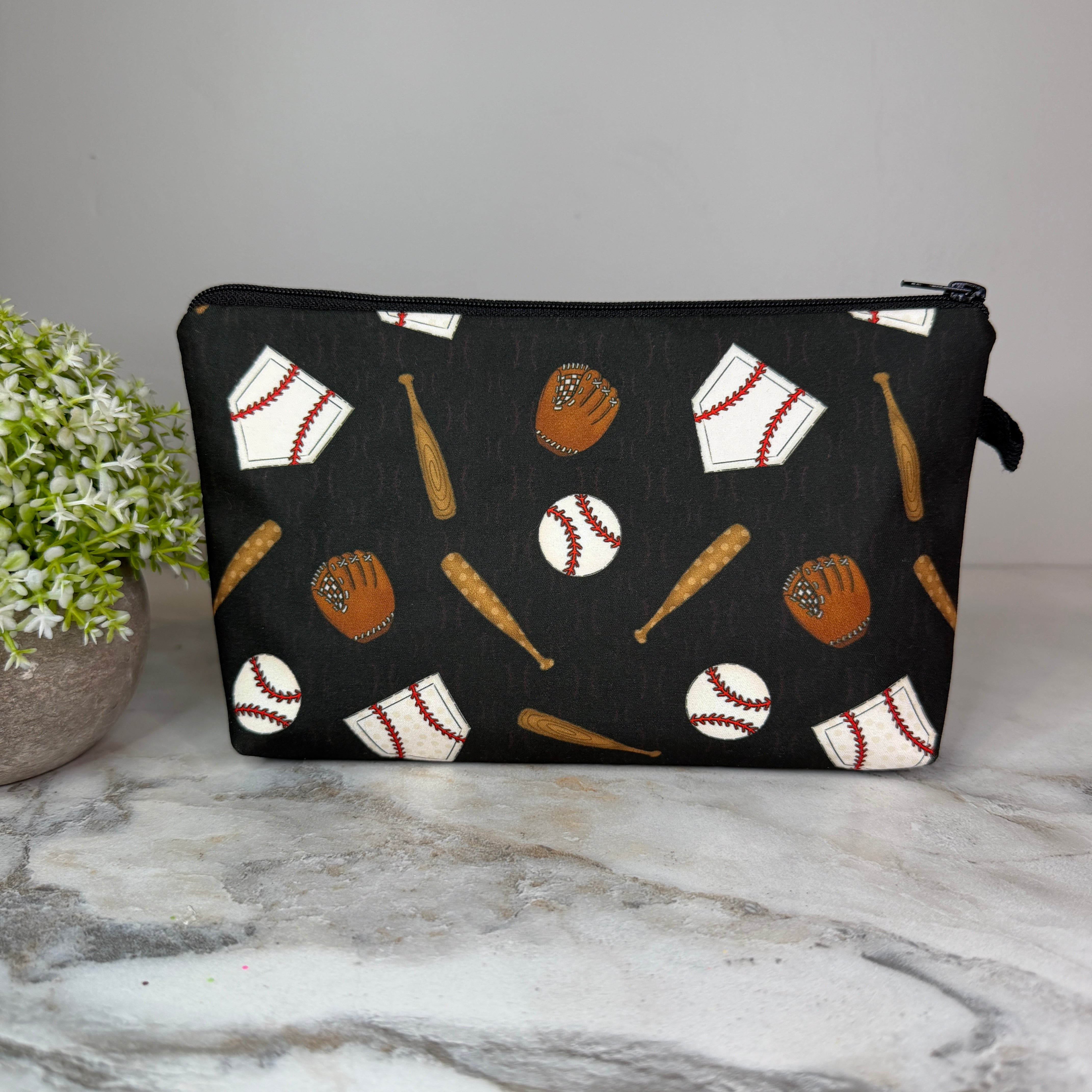 Pouch - Baseball on Black