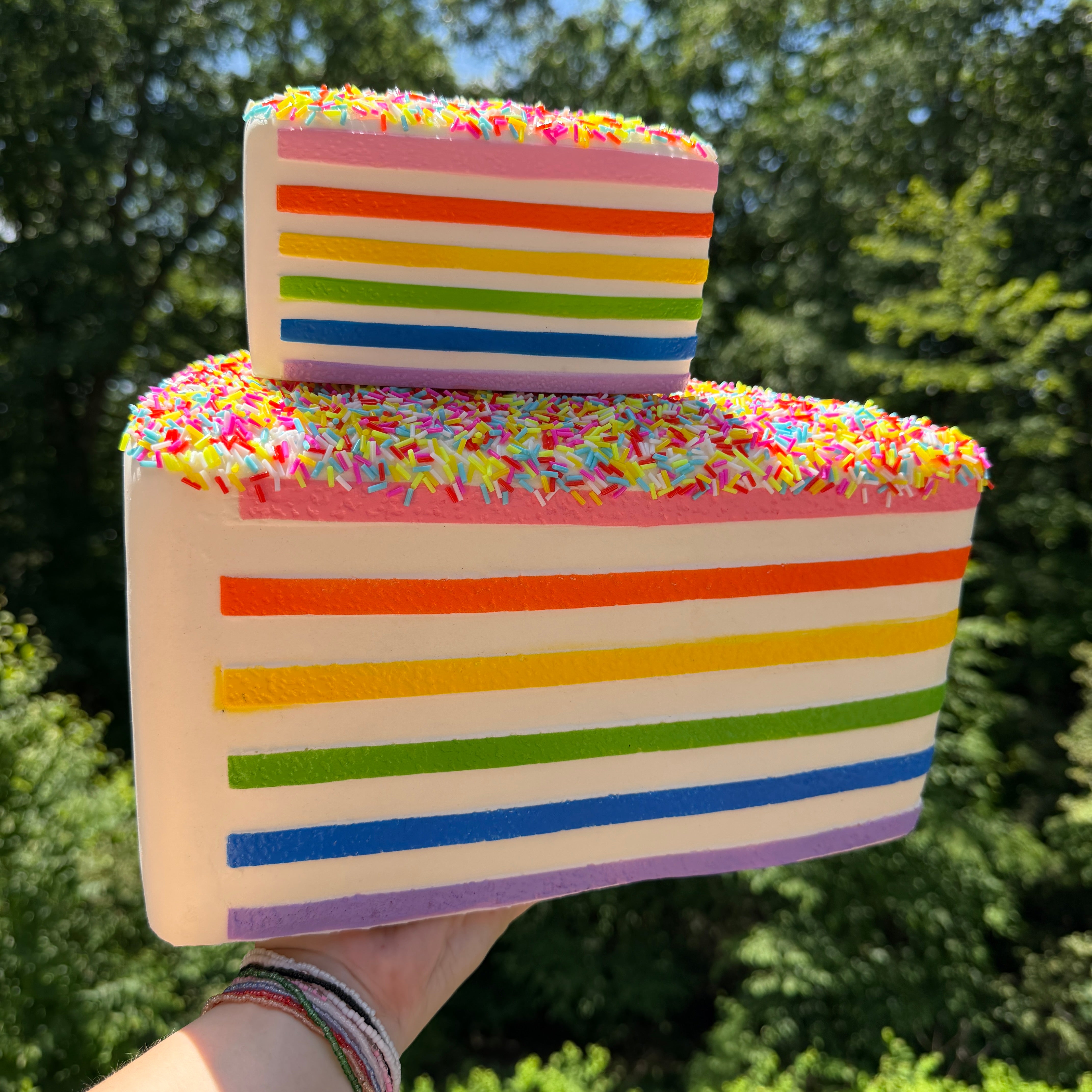 Squishy Toy - Rainbow Cake, Jumbo
