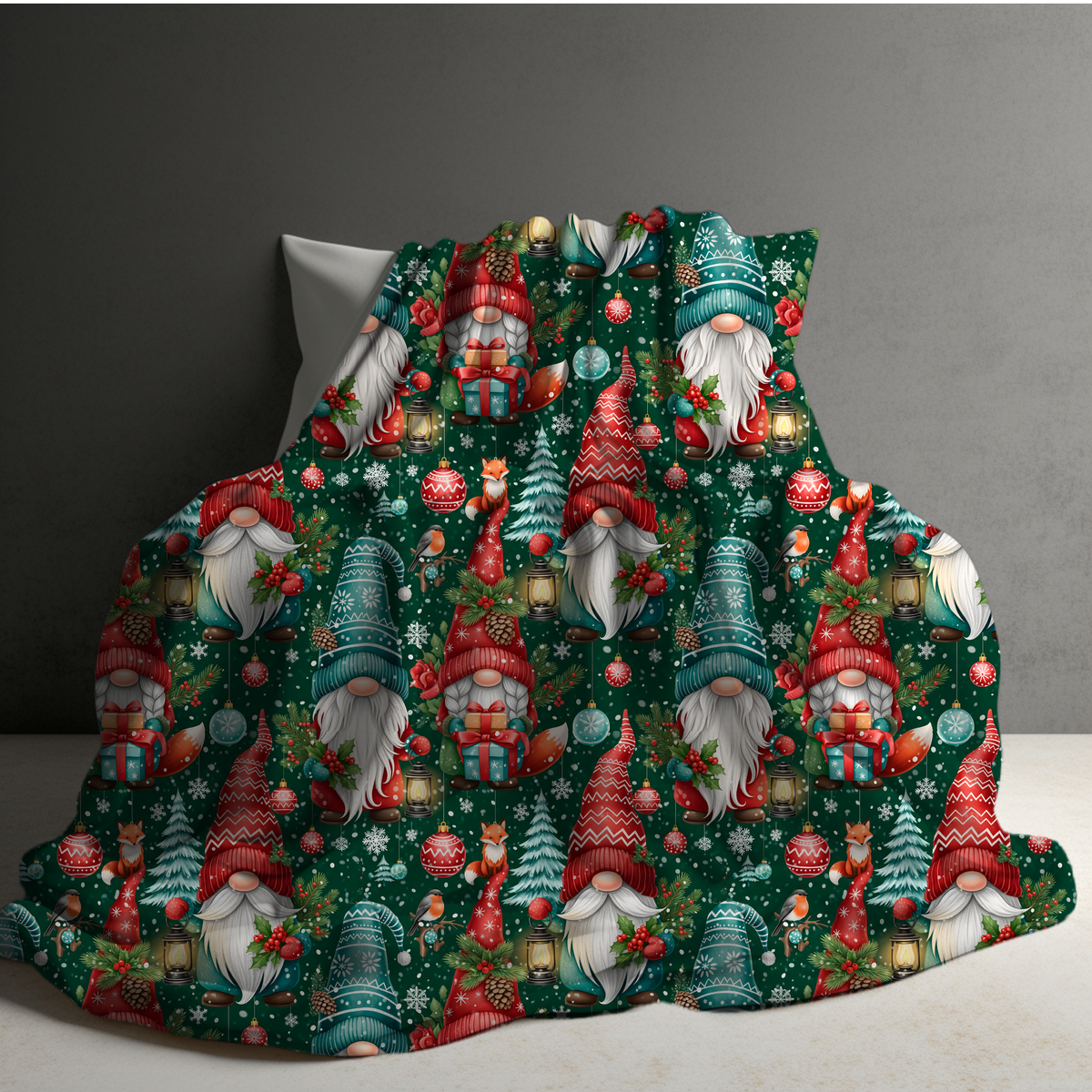 Blanket Christmas #7 - Green Gnomes - PREORDER