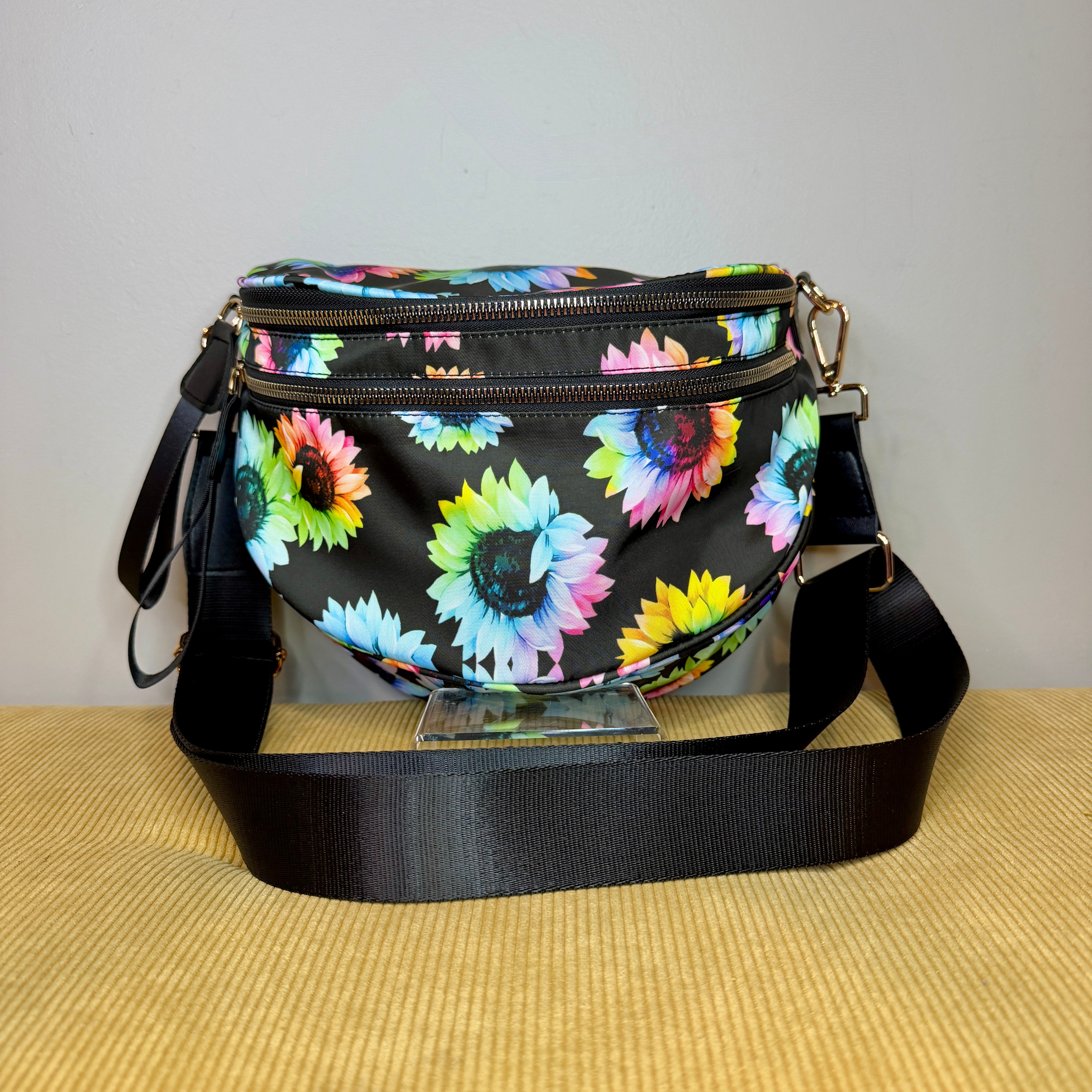 The Roni Nylon Crossbody - Rainbow Sunflower