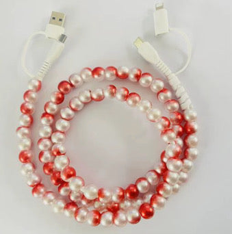 Charging Charger Cord - Beaded Tie Dye