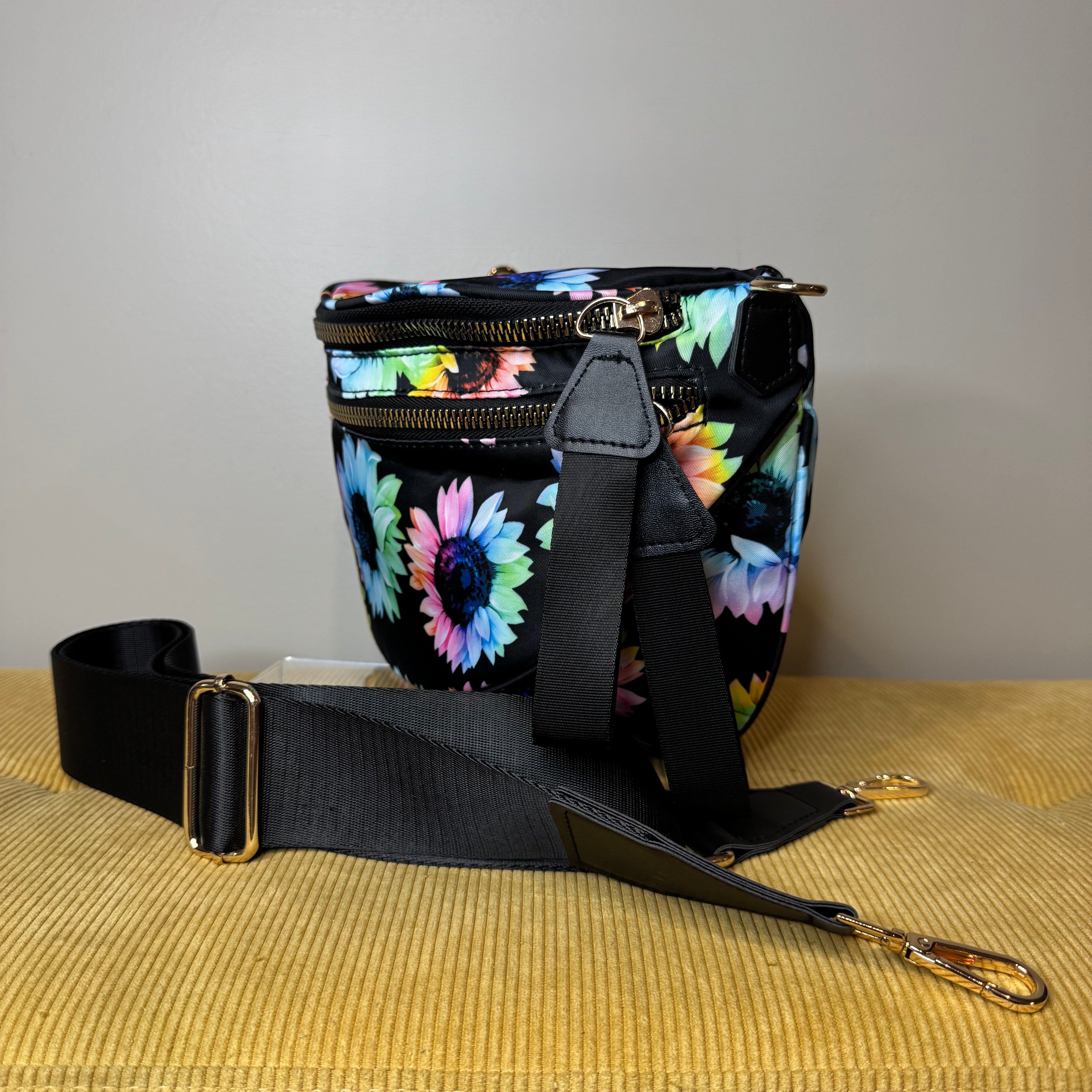 The Roni Nylon Crossbody - Rainbow Sunflower