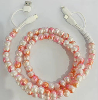 Charging Charger Cord - Beaded Tie Dye