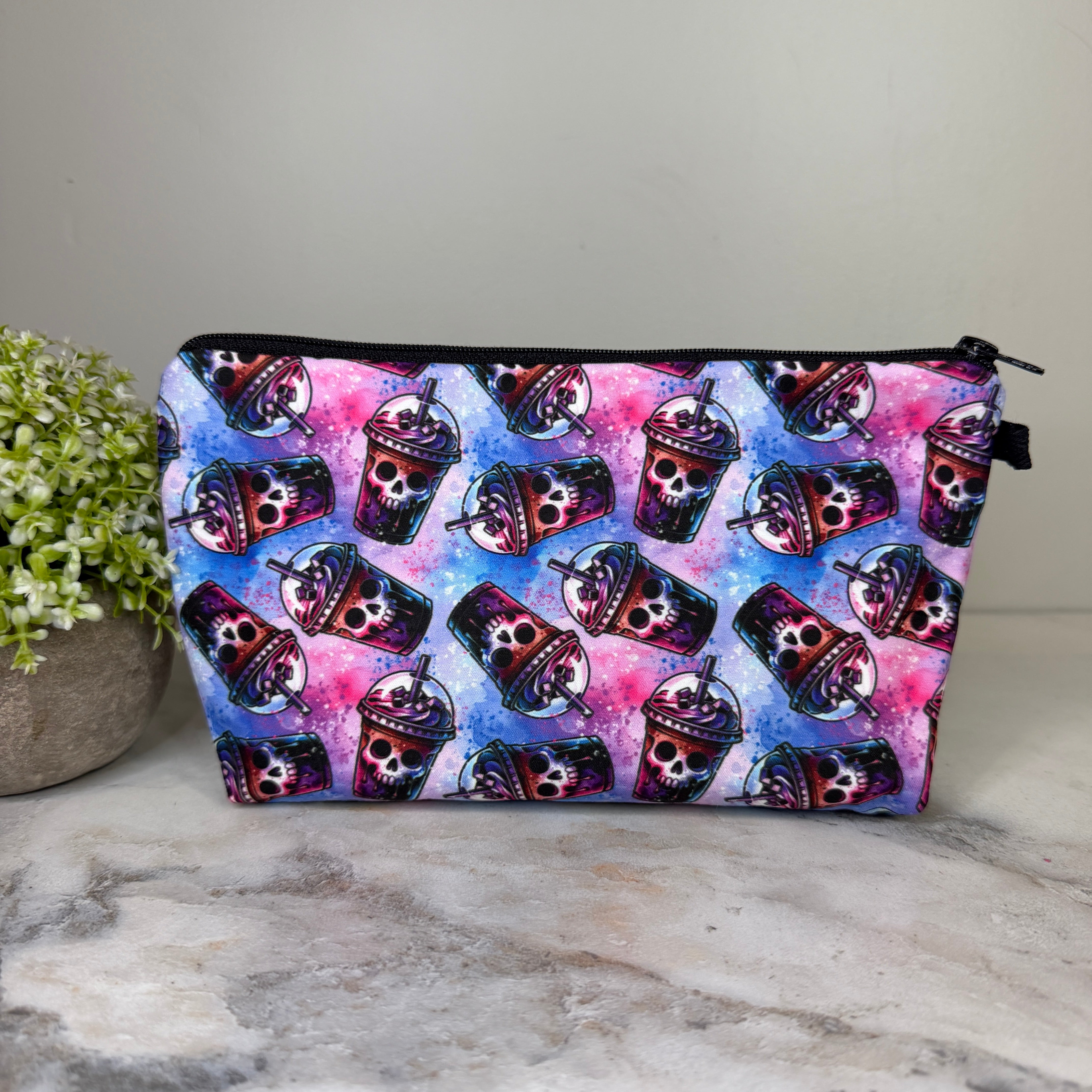 Pouch - Halloween Fall - Skull Purple Blue