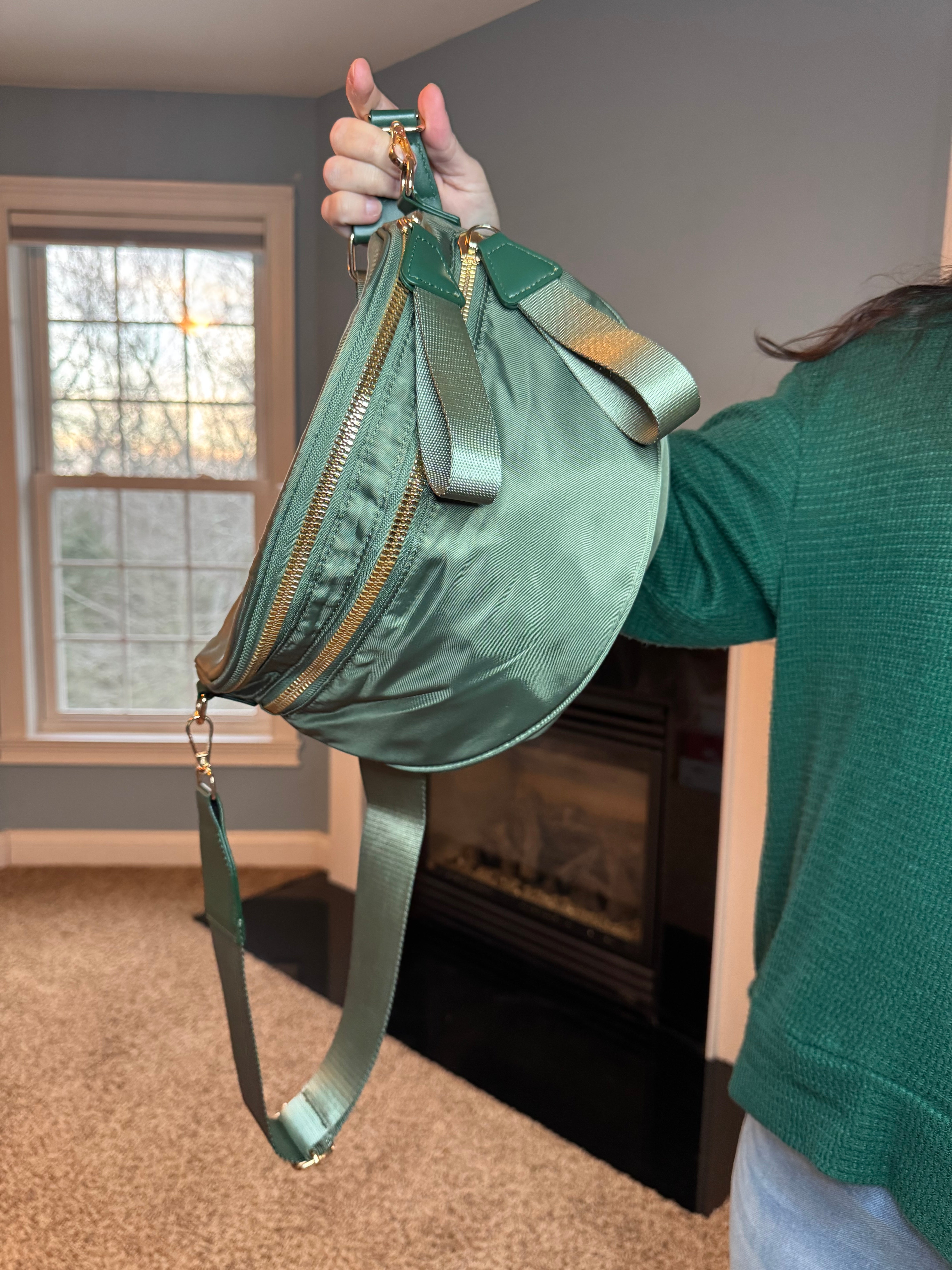 The Roni Nylon Crossbody - Solid Olive