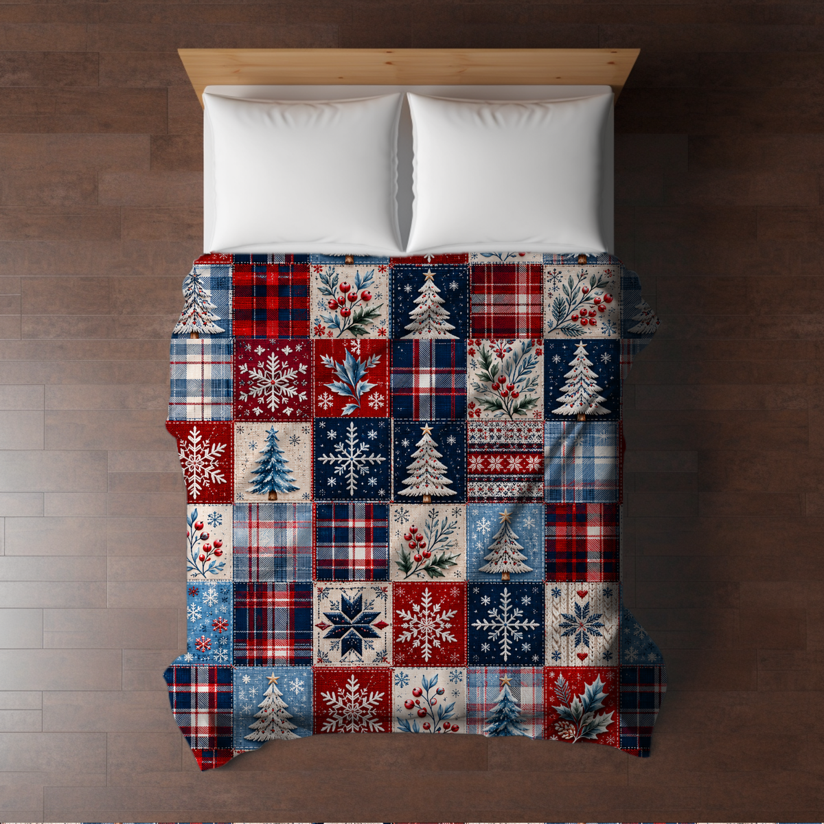 Blanket Christmas #30 - Quilted Plaid Snowflake Tree - PREORDER
