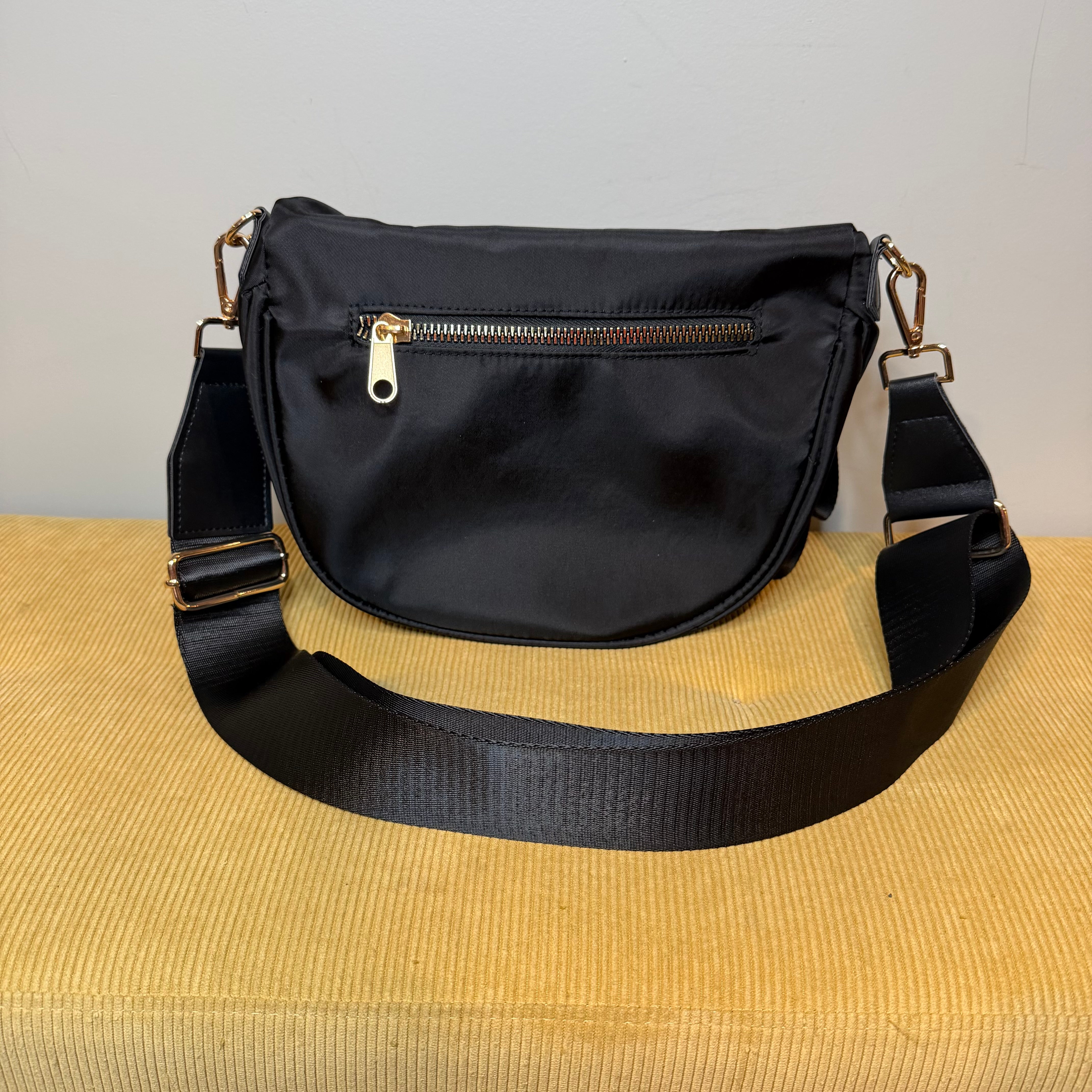 The Roni Nylon Crossbody - Solid Black