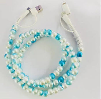 Charging Charger Cord - Beaded Tie Dye