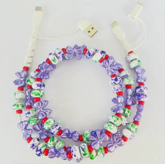 Charging Charger Cord - Beaded Bows