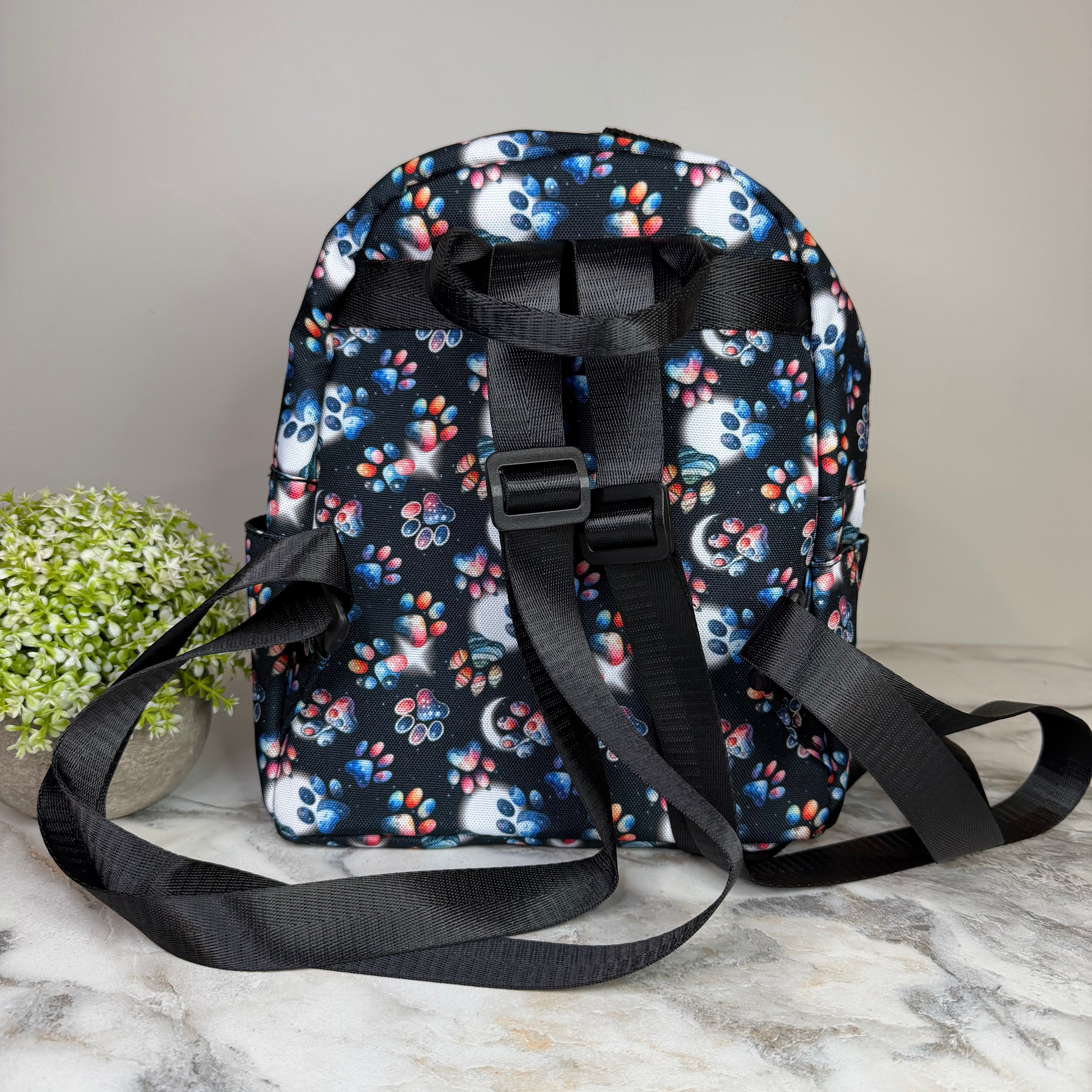 Mini Backpack - Dog Paw Galaxy Moon