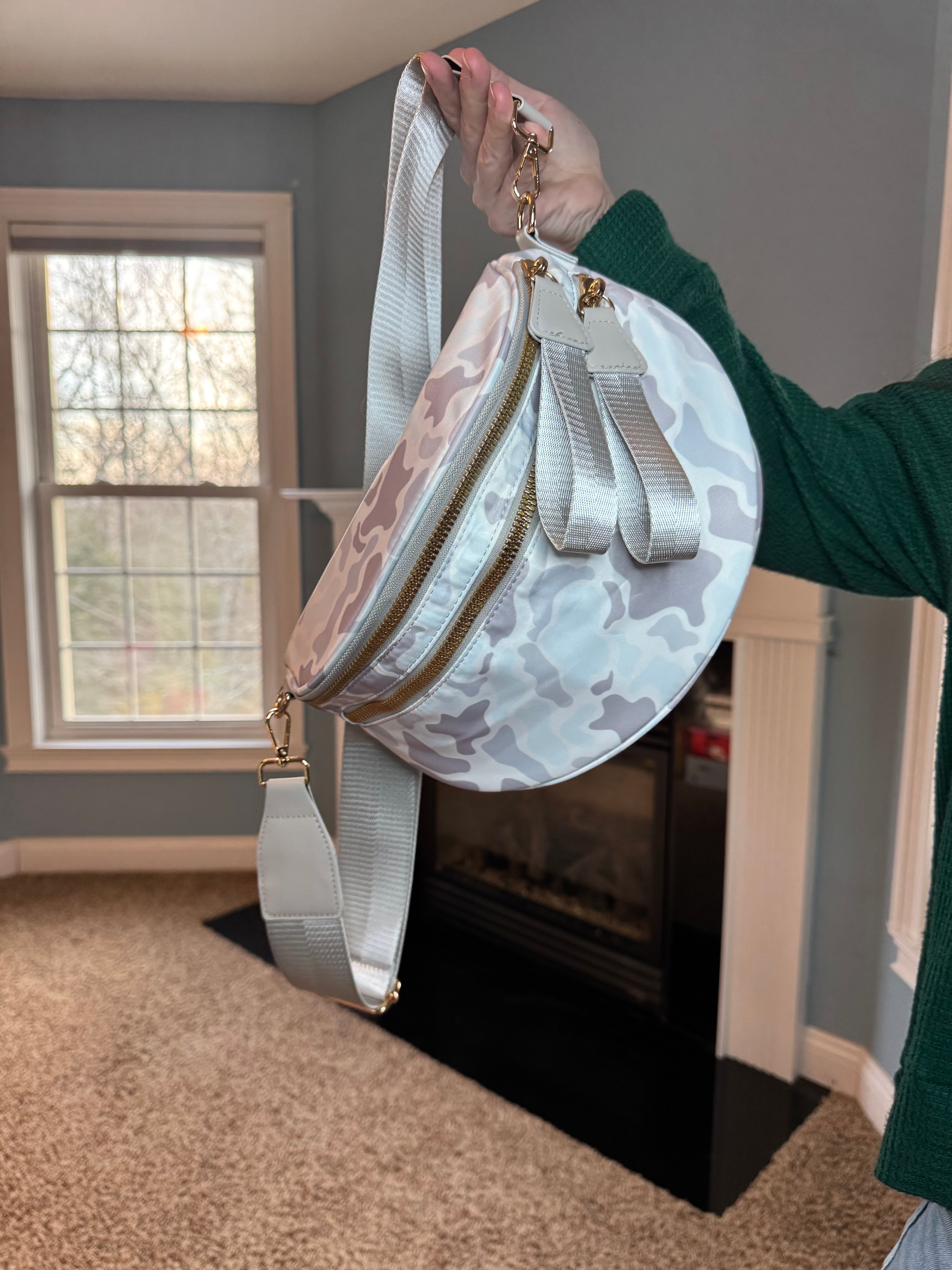 The Roni Nylon Crossbody - Camo Ice