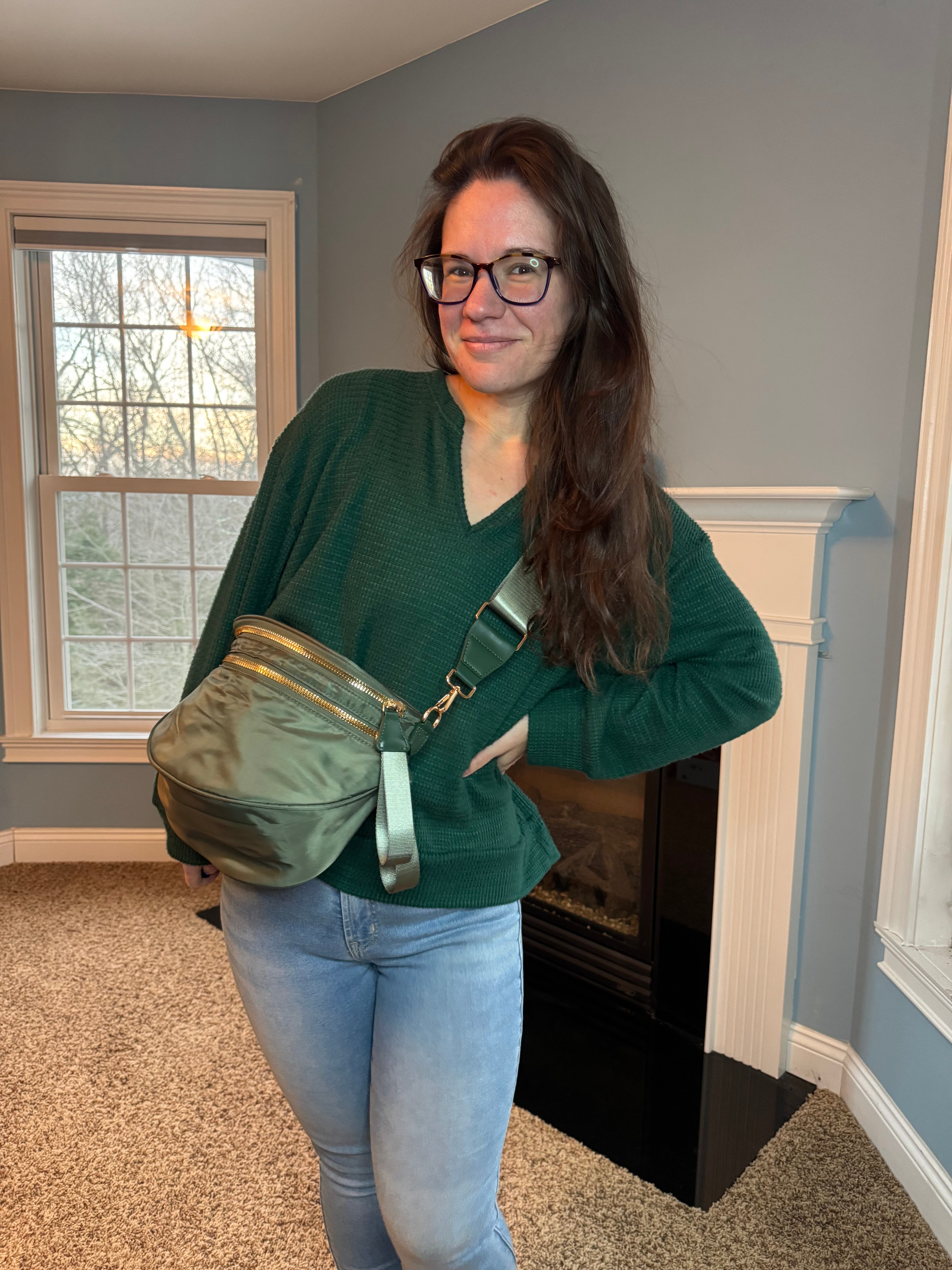 The Roni Nylon Crossbody - Solid Olive