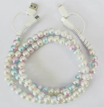 Charging Charger Cord - Beaded Tie Dye