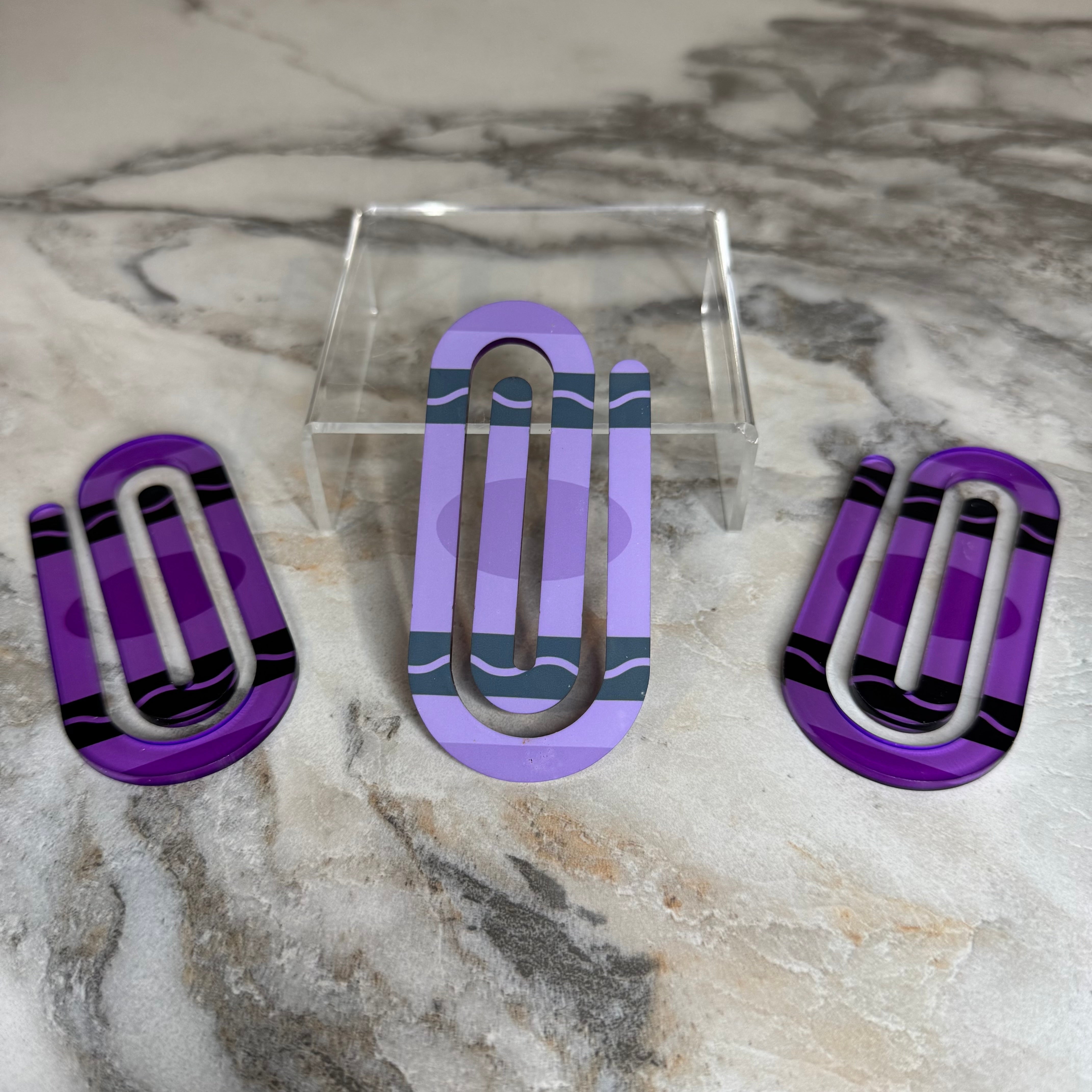 Jumbo Paperclip - Purple Crayon