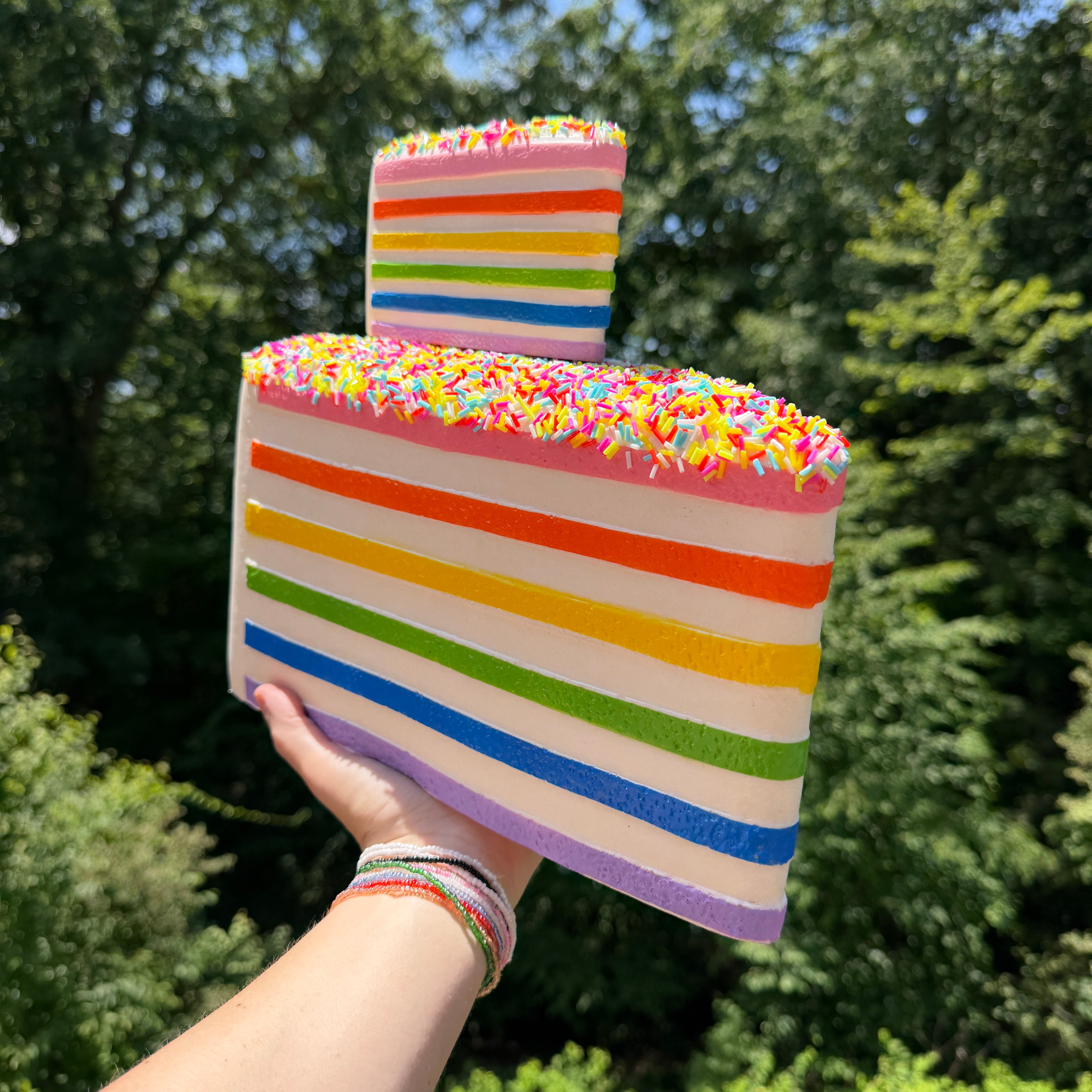 Squishy Toy - Rainbow Cake, Jumbo