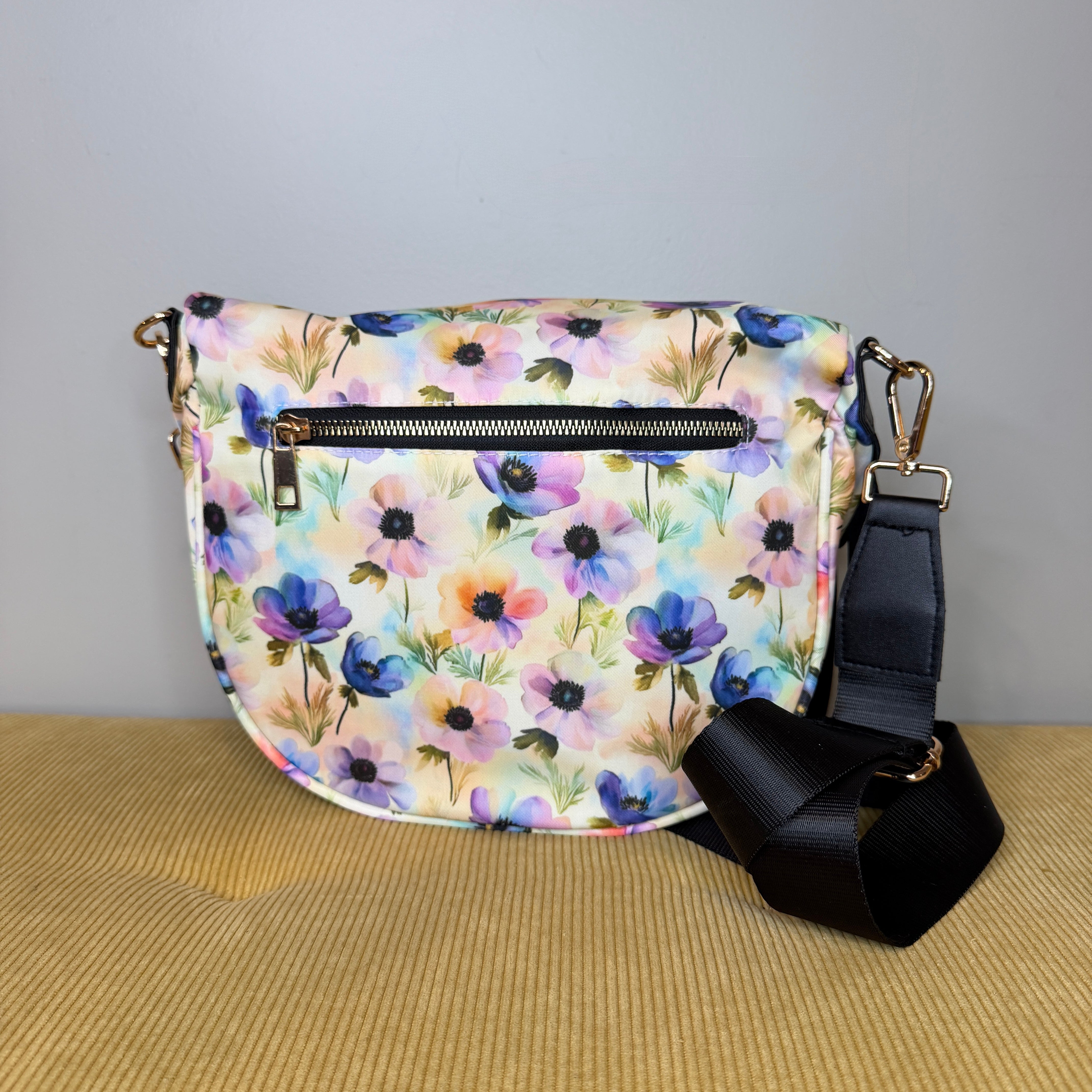 The Roni Nylon Crossbody - Watercolor Poppy Floral