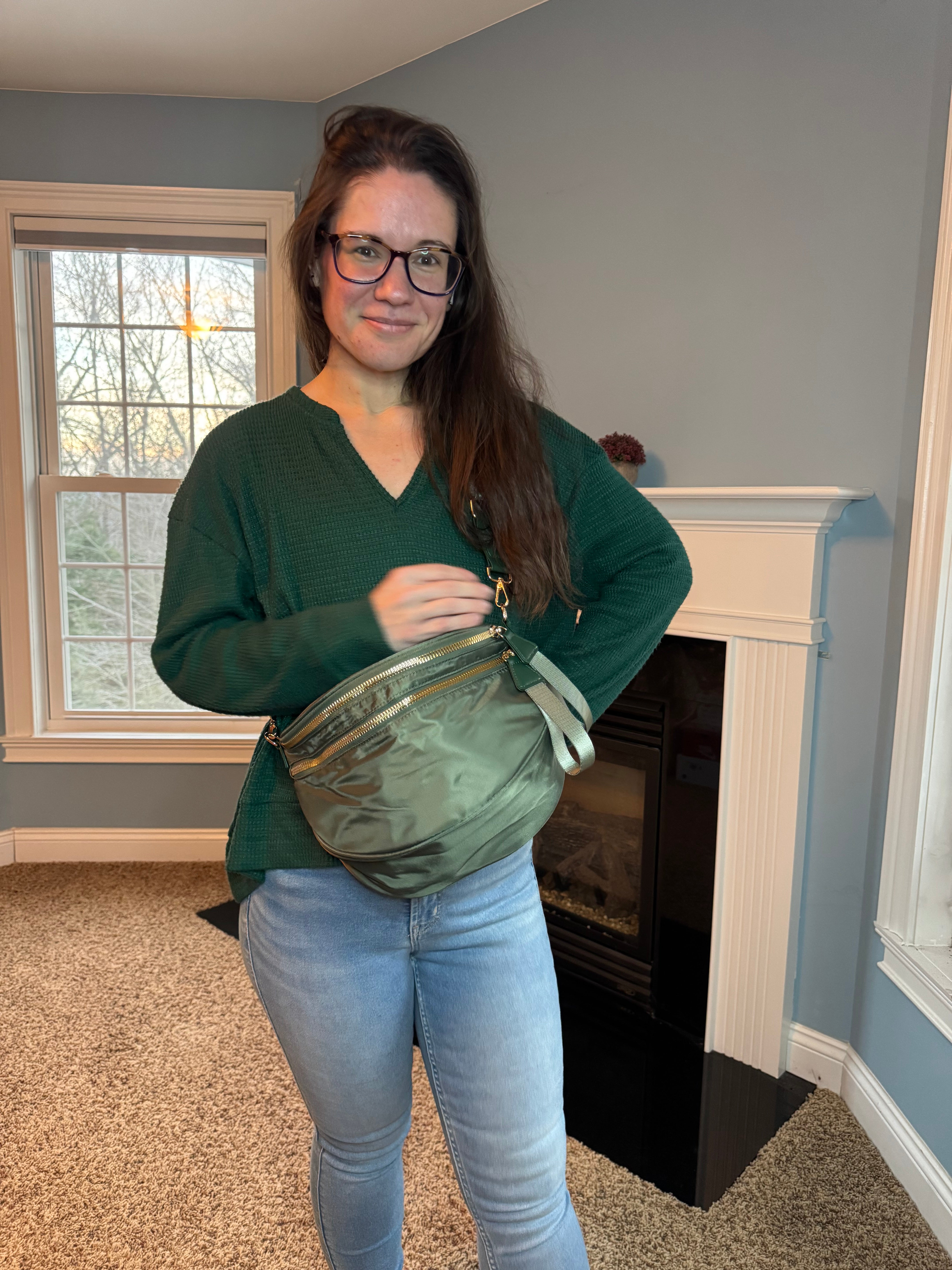 The Roni Nylon Crossbody - Solid Olive