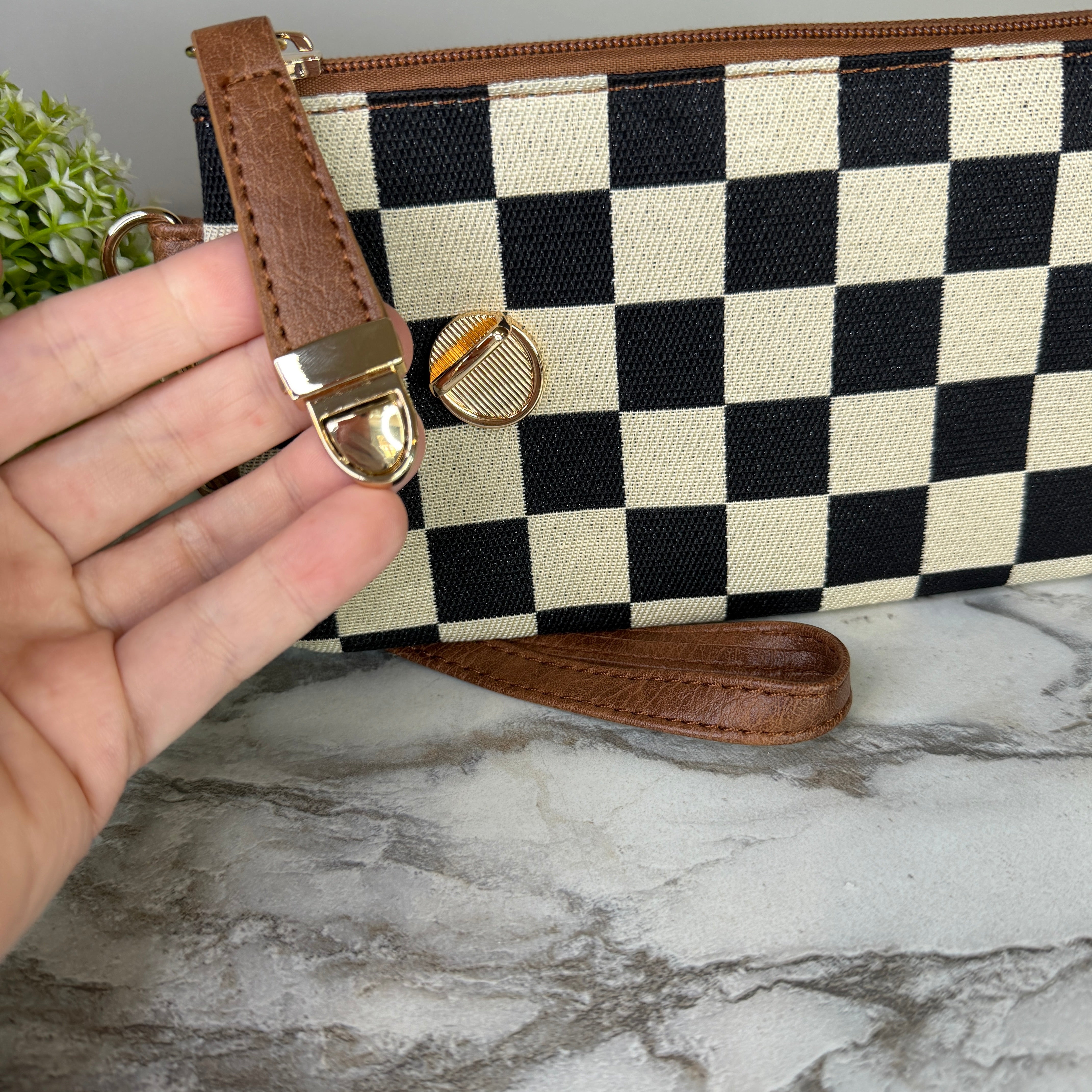Wallet Clutch - Checker Canvas
