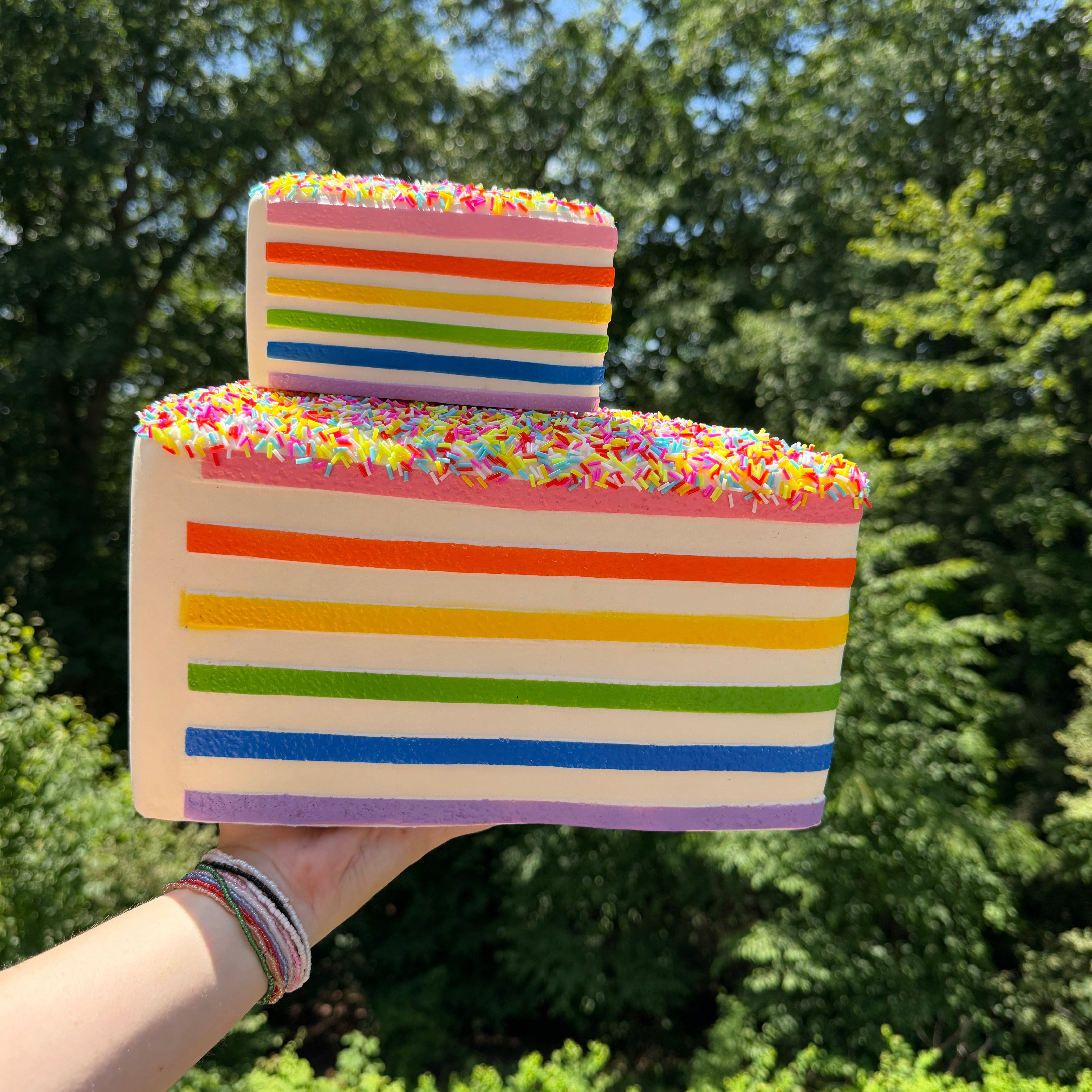 Squishy Toy - Rainbow Cake, Jumbo