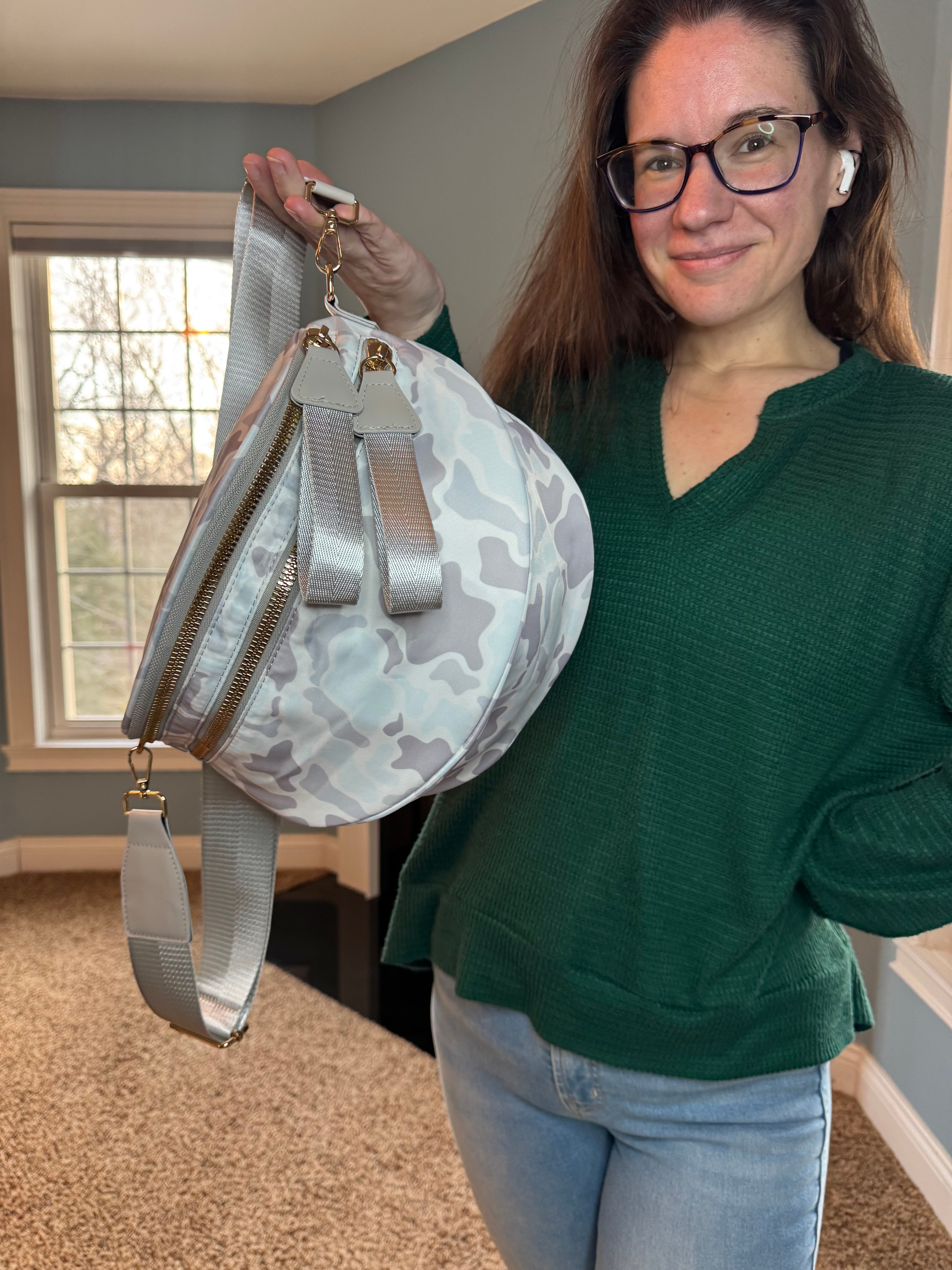 The Roni Nylon Crossbody - Camo Ice