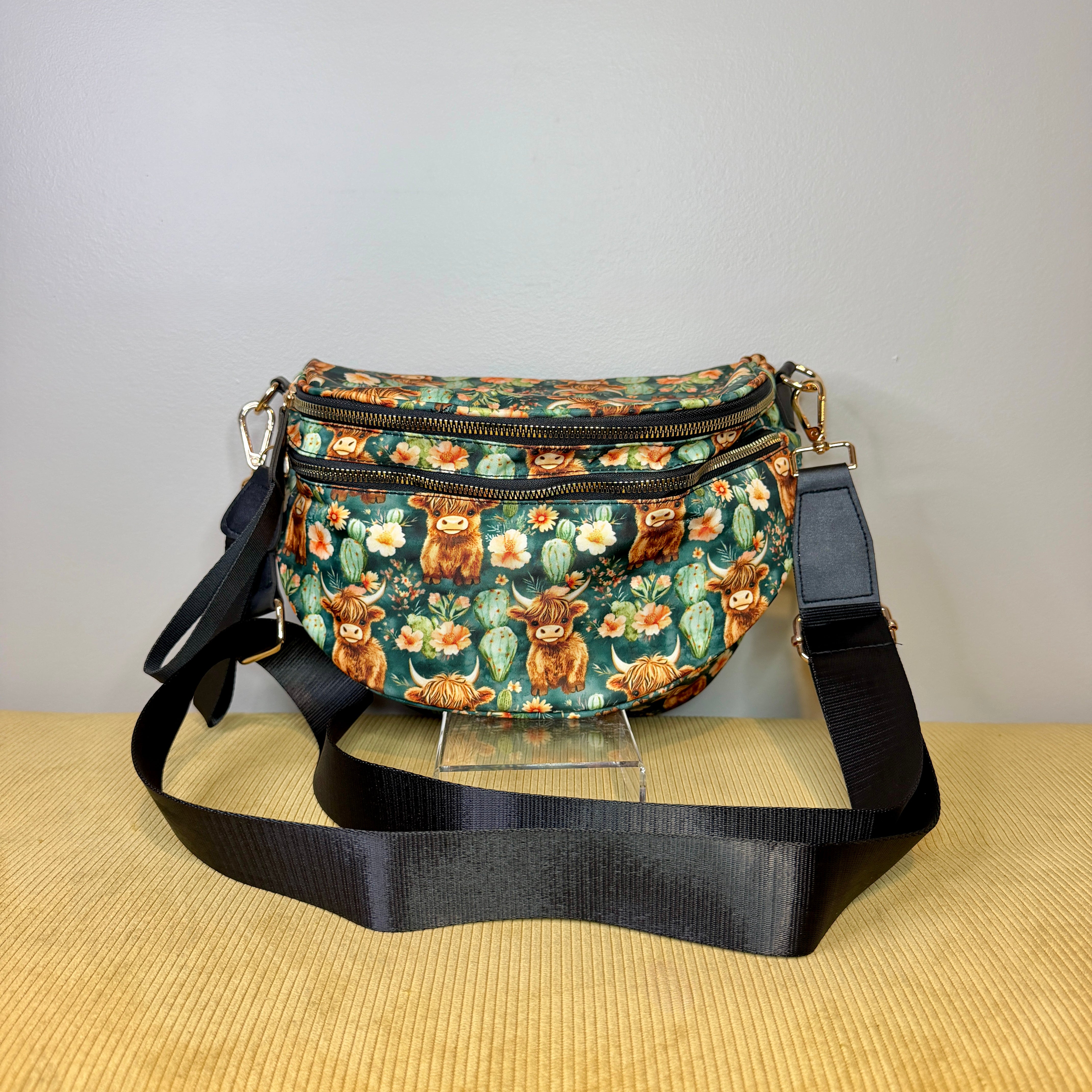 The Roni Nylon Crossbody - Highland Cow Cactus