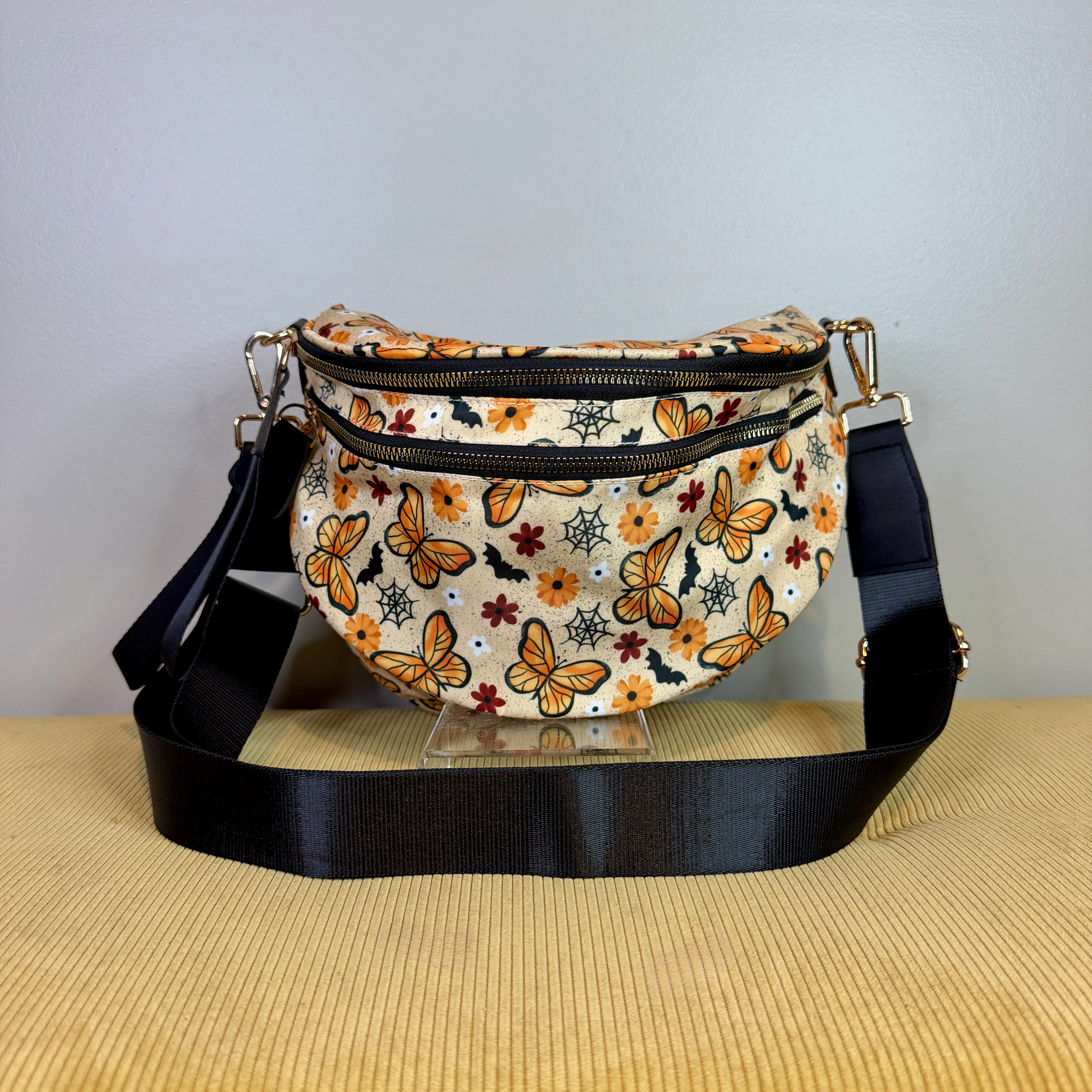 The Roni Nylon Crossbody - Halloween Fall Spiderweb Butterfly