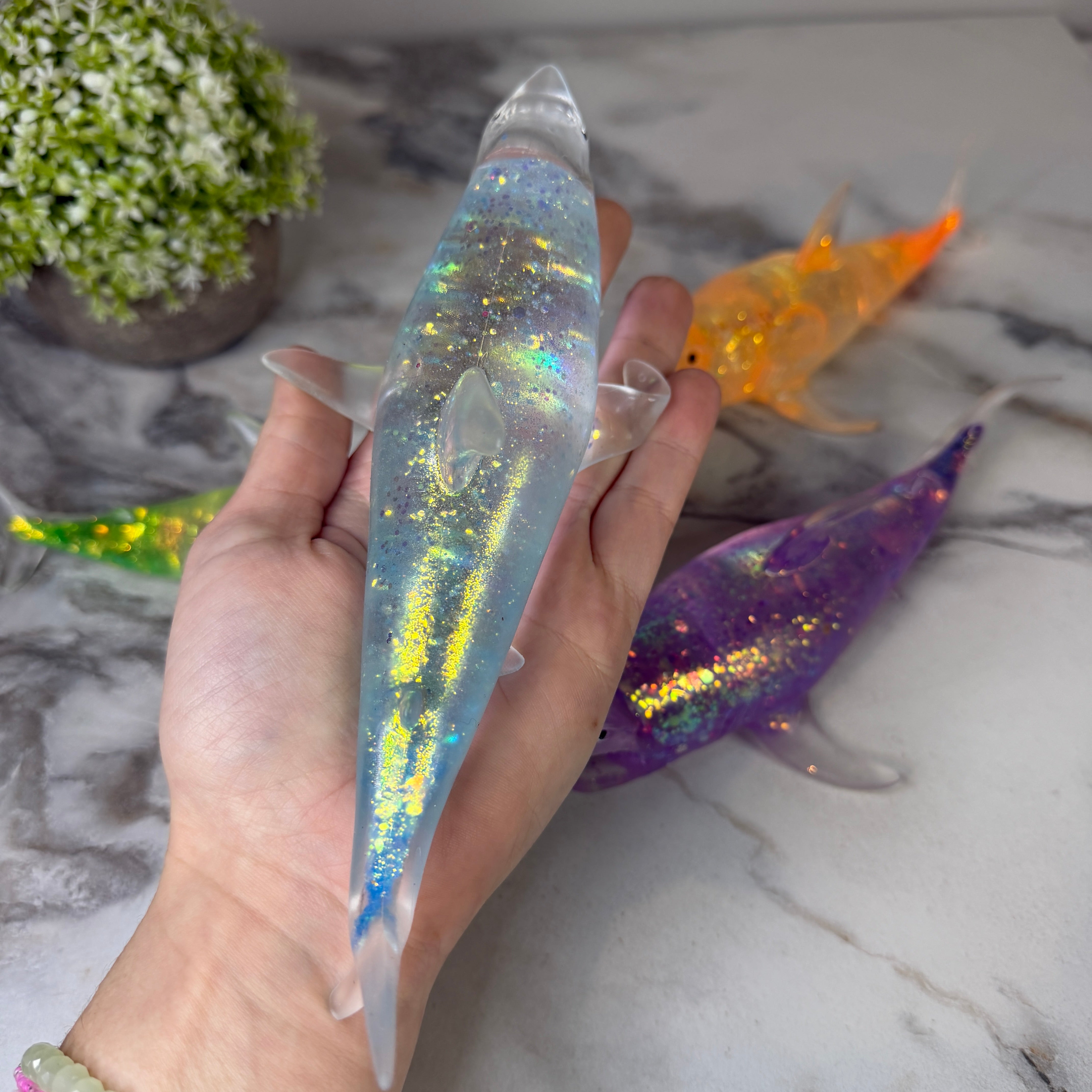 Squishy Toy - Shark Glitter