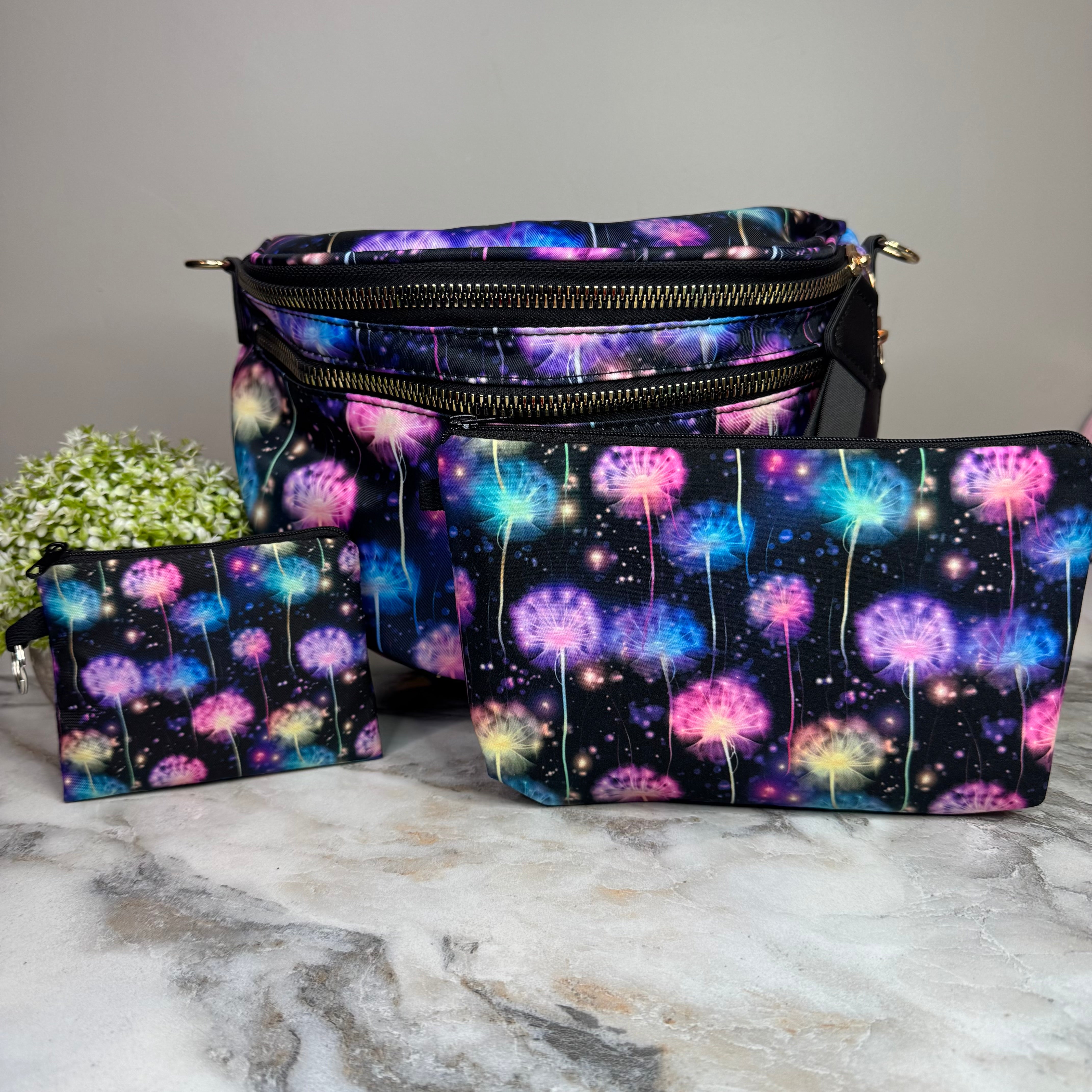 Bundled Set - Roni, Pouch, & Mini Pouch - Rainbow Dandelion