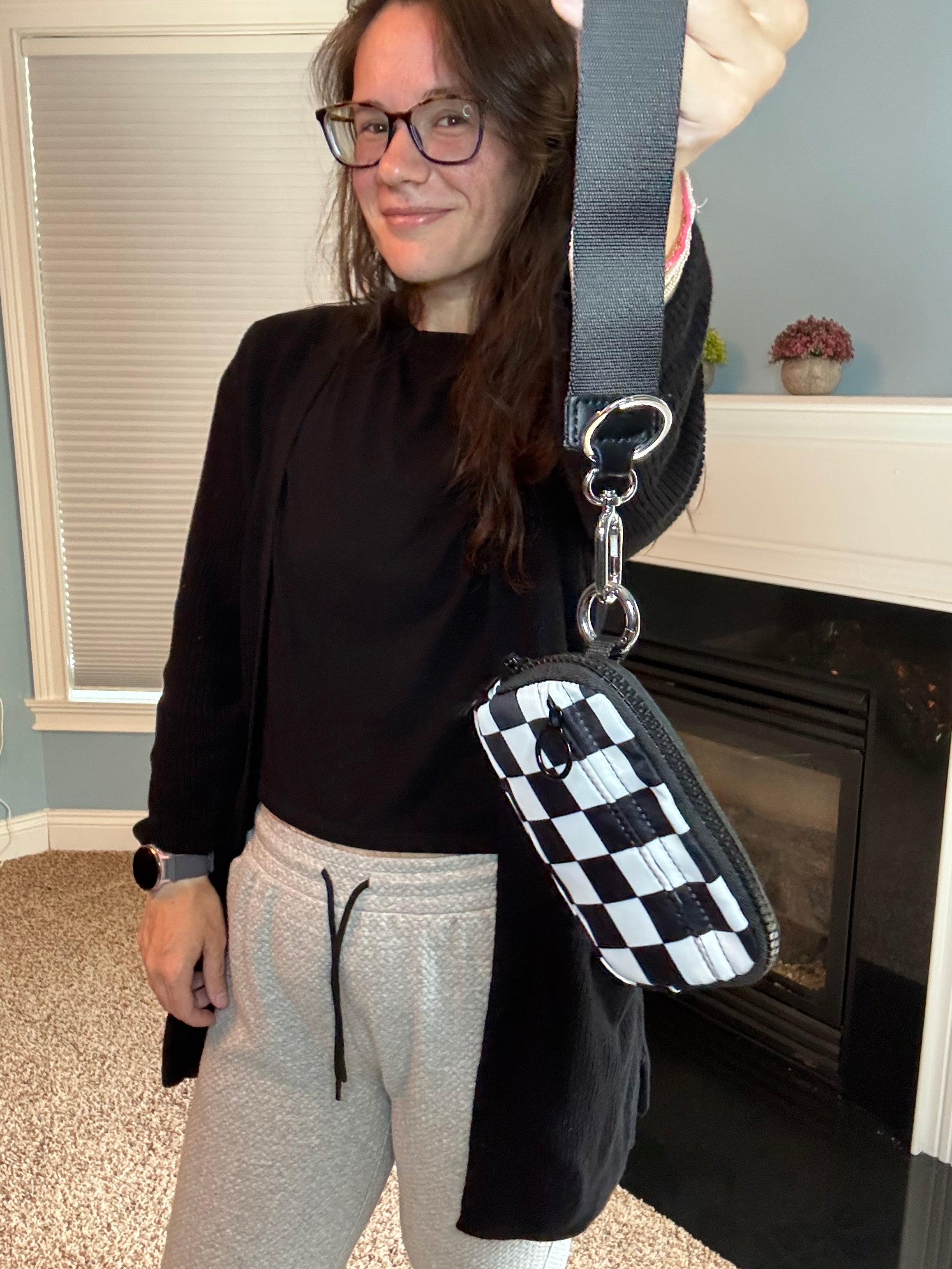 Rue - Nylon Wristlet Wallet - Checkered