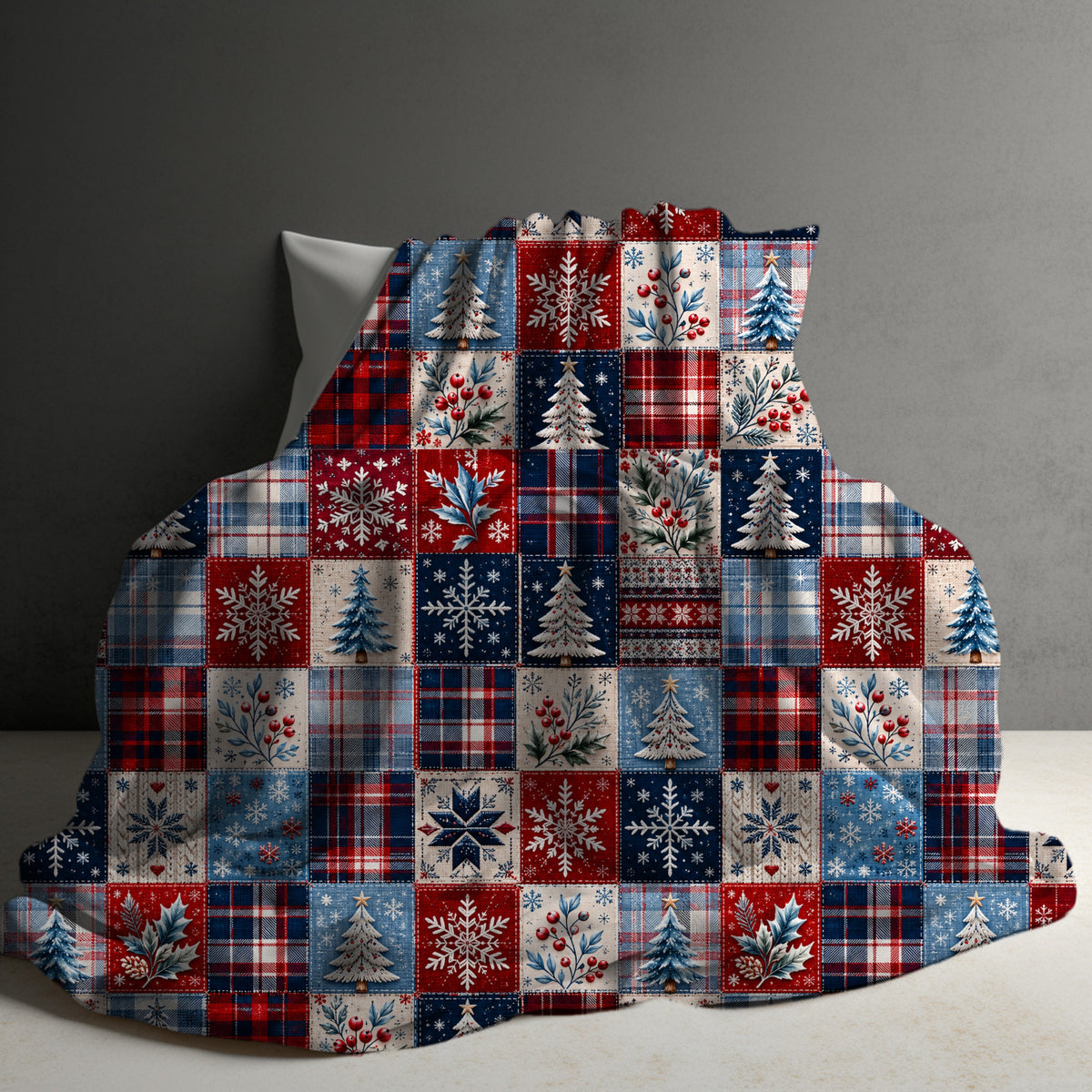 Blanket Christmas #30 - Quilted Plaid Snowflake Tree - PREORDER