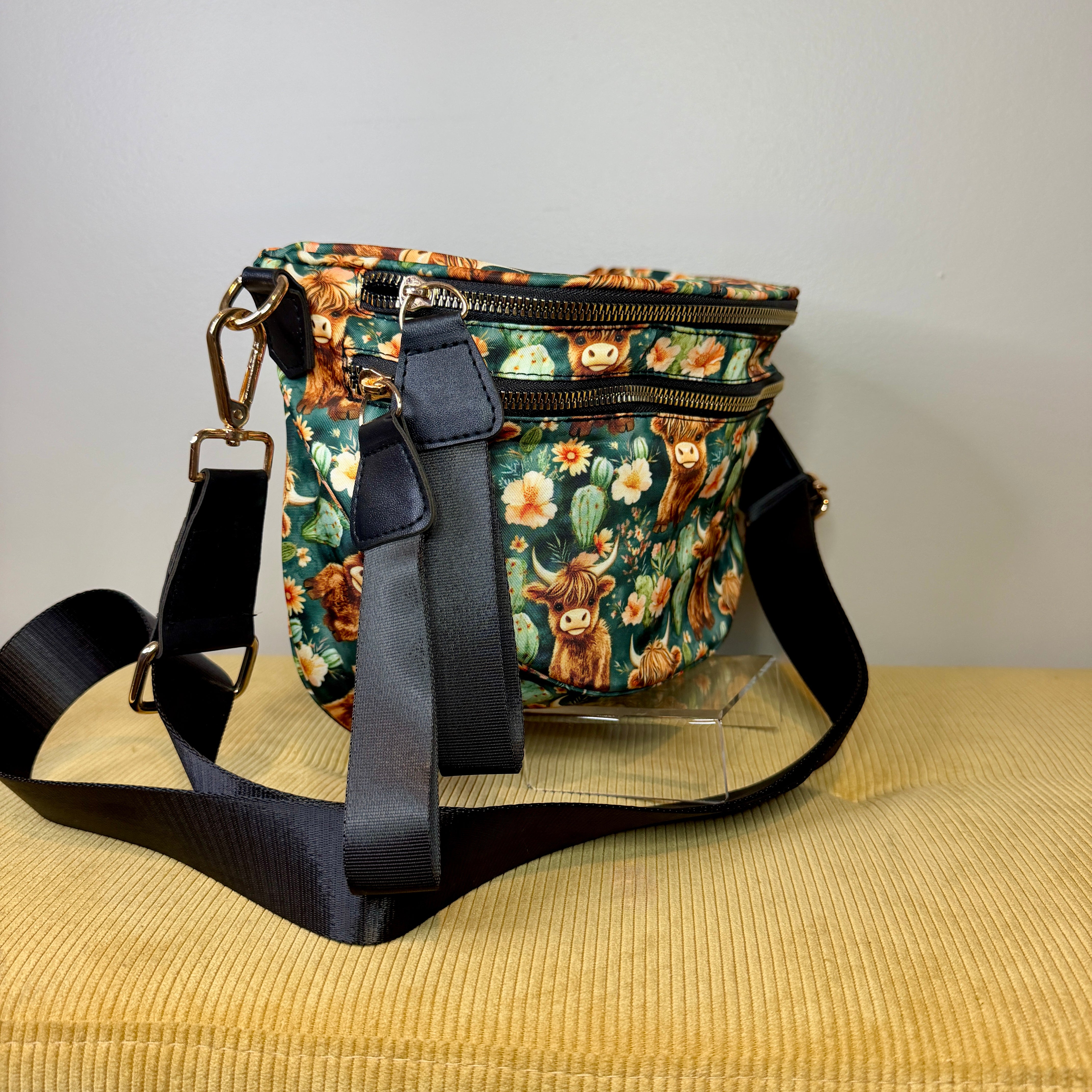 The Roni Nylon Crossbody - Highland Cow Cactus