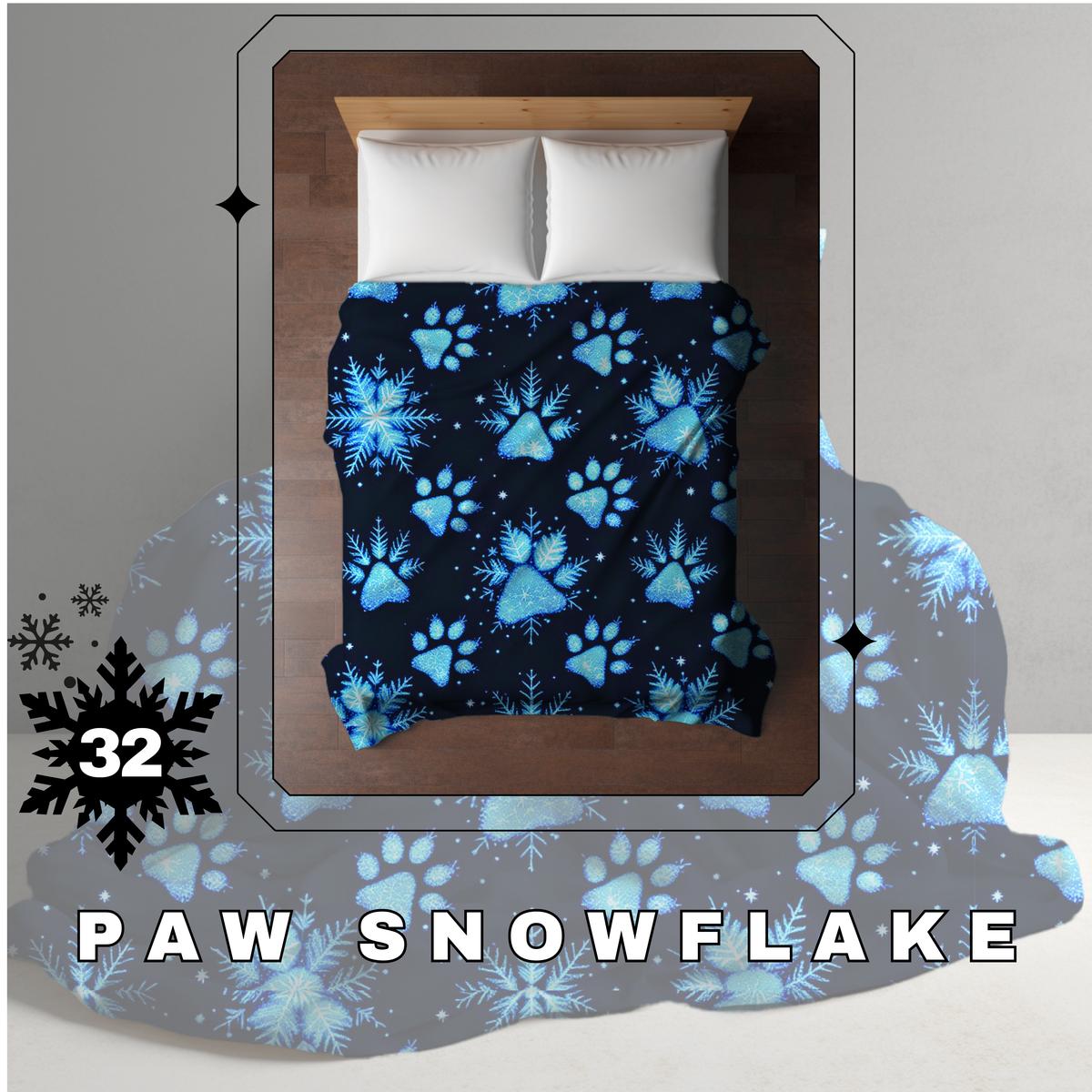Blanket Christmas #32 - Paw Snowflake - PREORDER