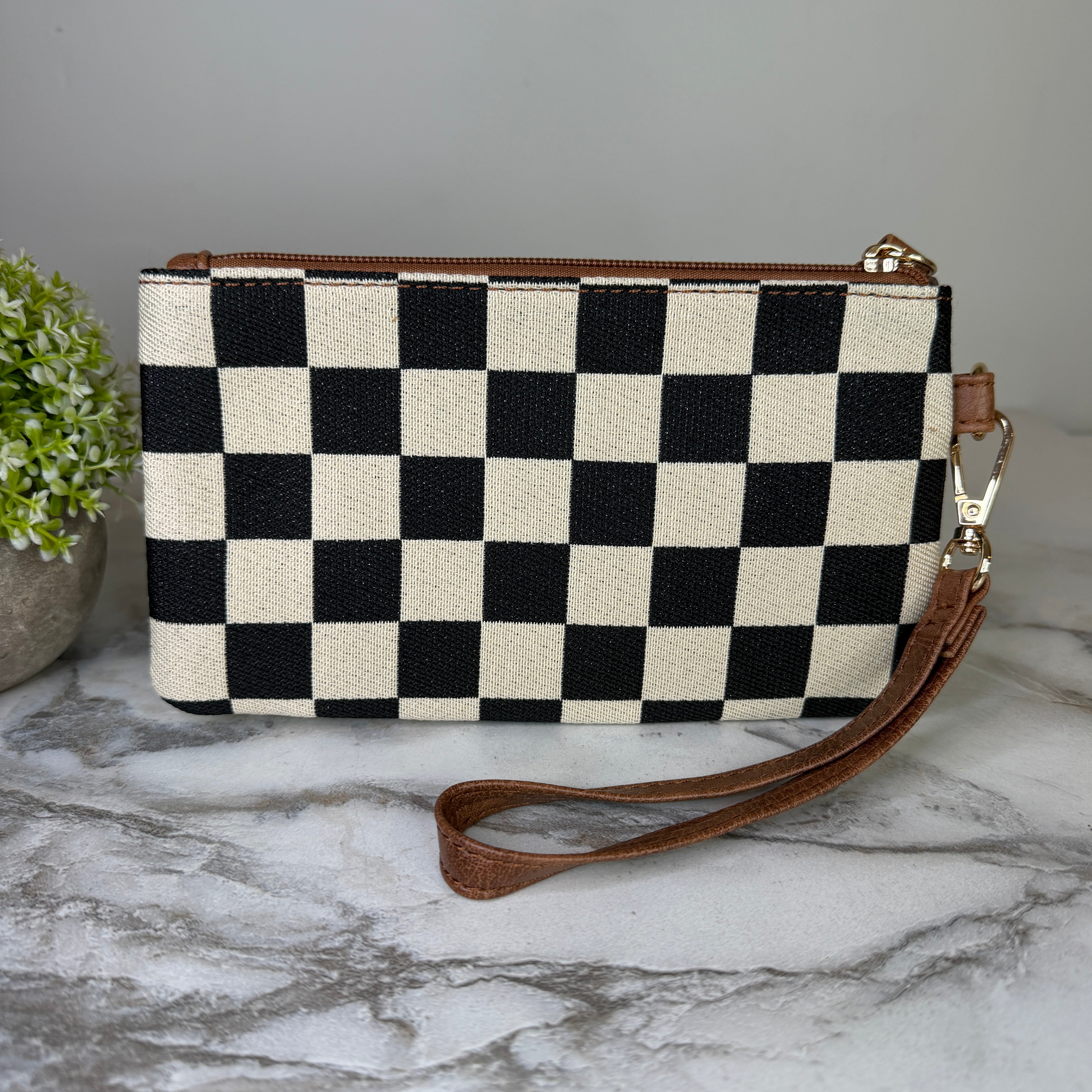 Wallet Clutch - Checker Canvas