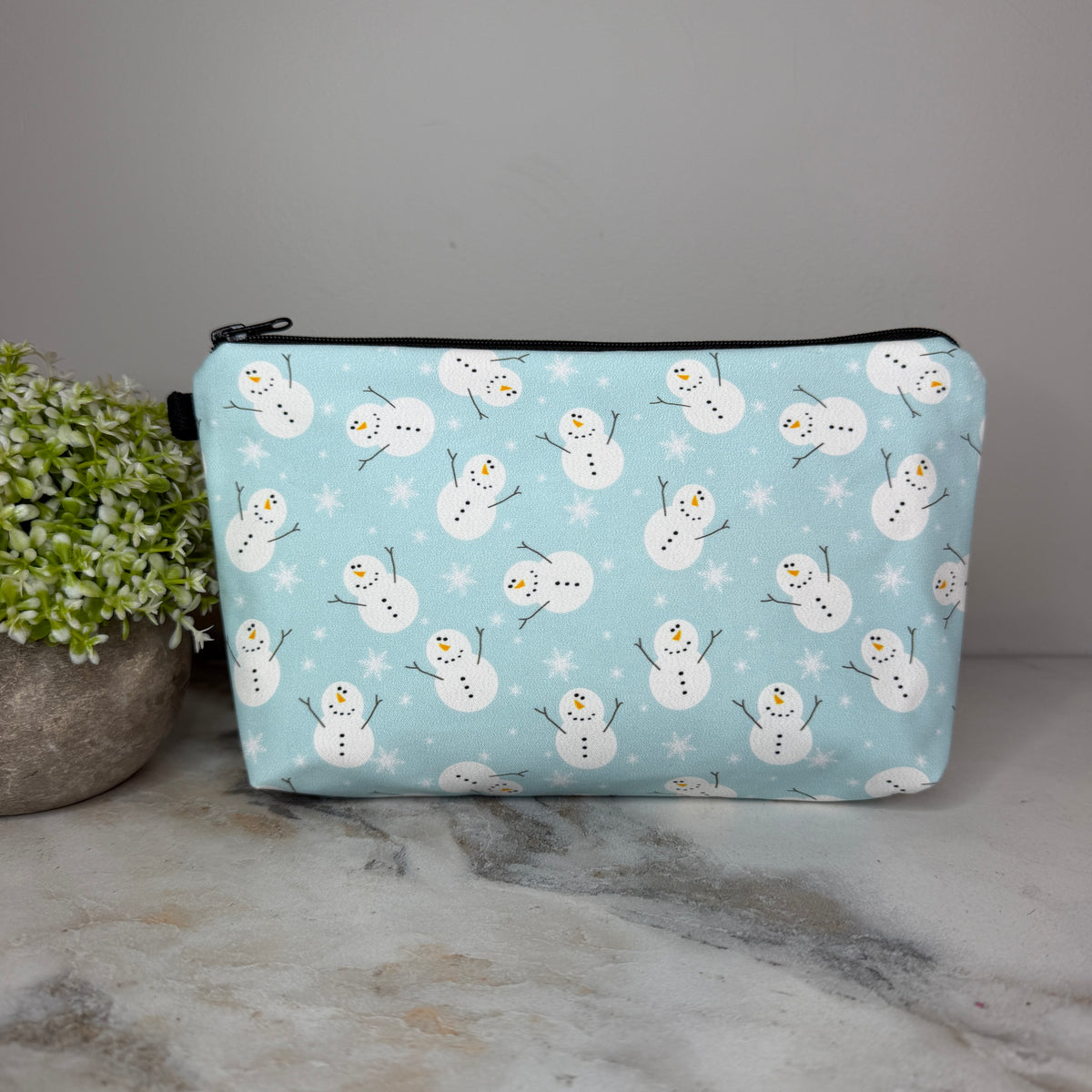 Pouch - Christmas - Snowman Blue