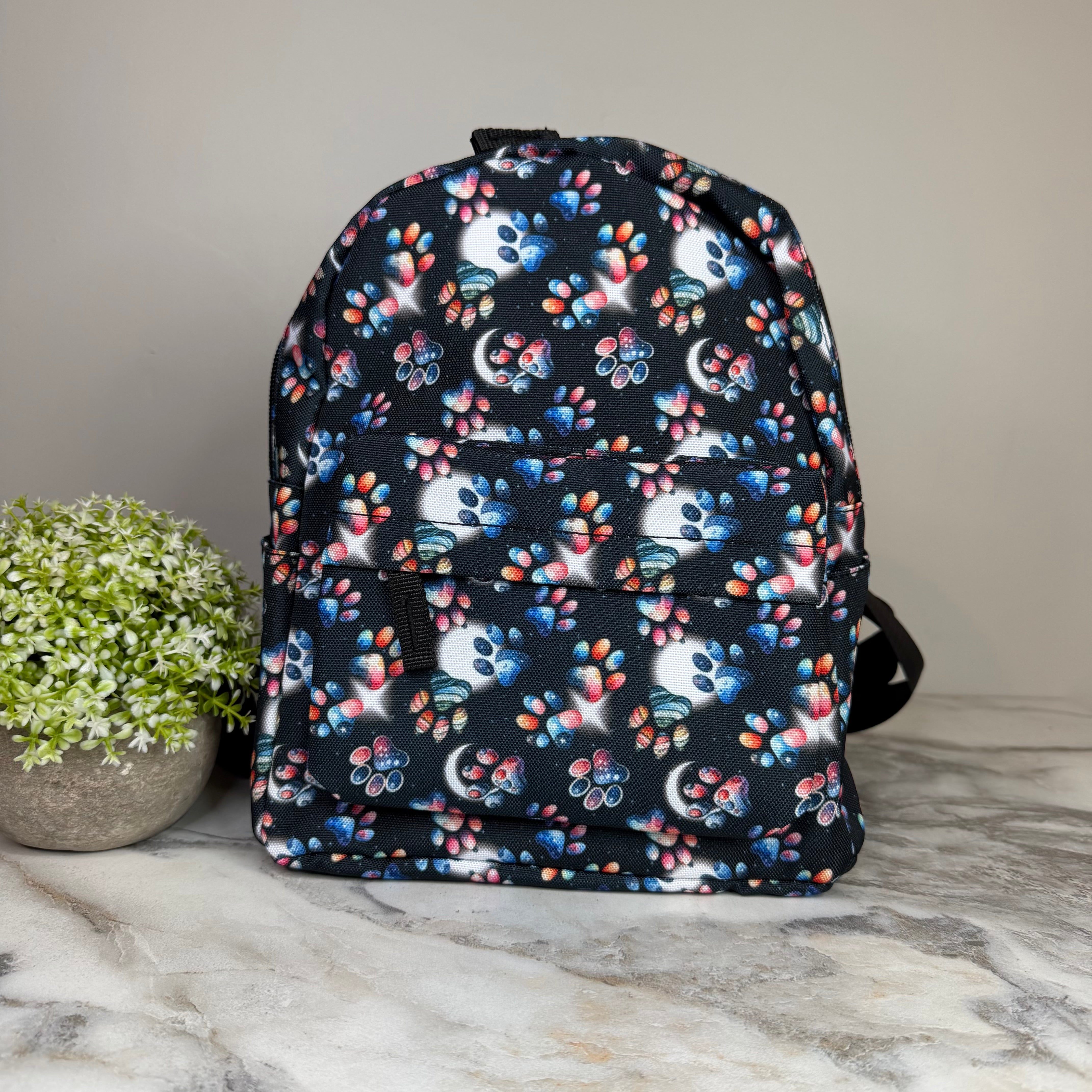 Mini Backpack - Dog Paw Galaxy Moon