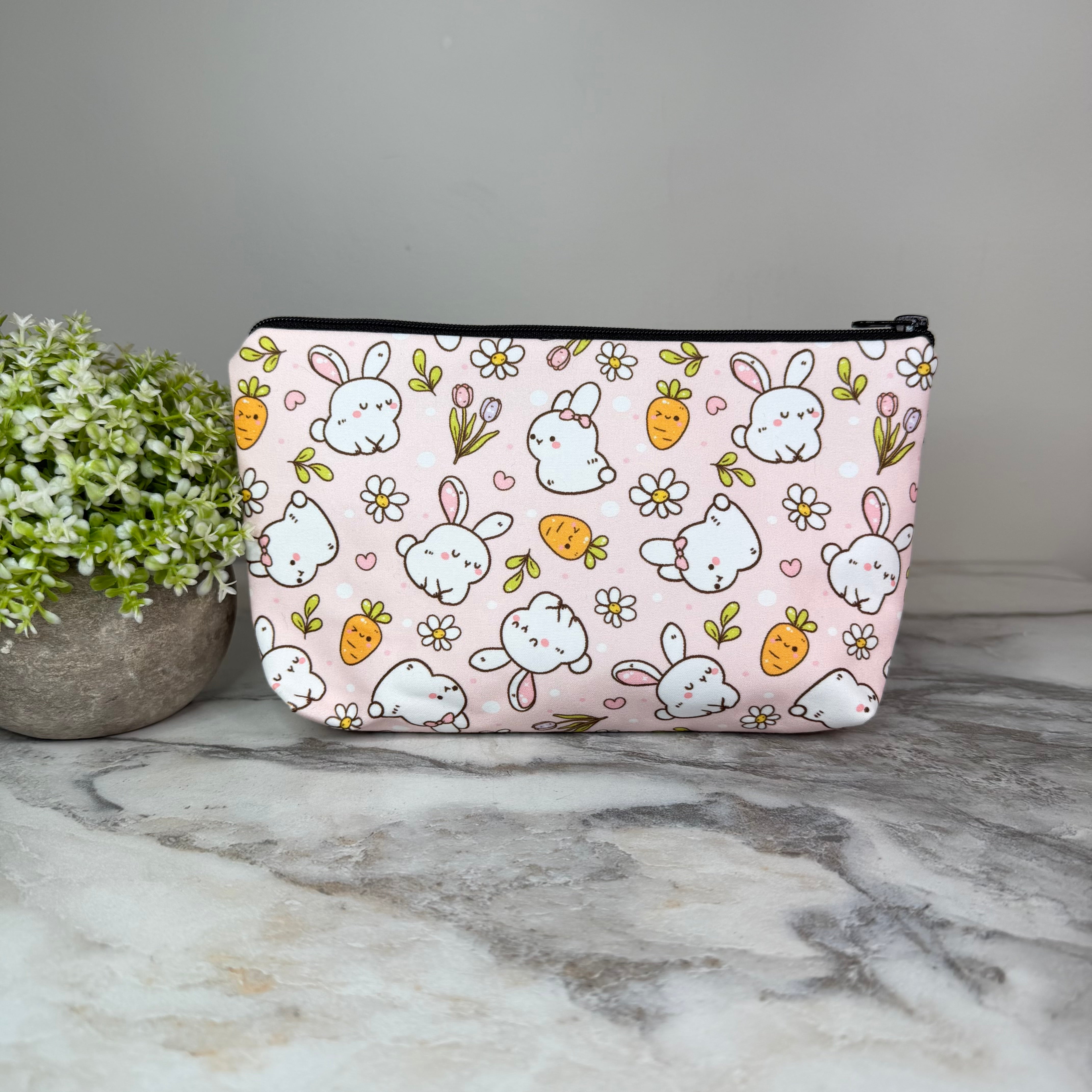 Pouch - Easter - Bunny Carrot on Pink