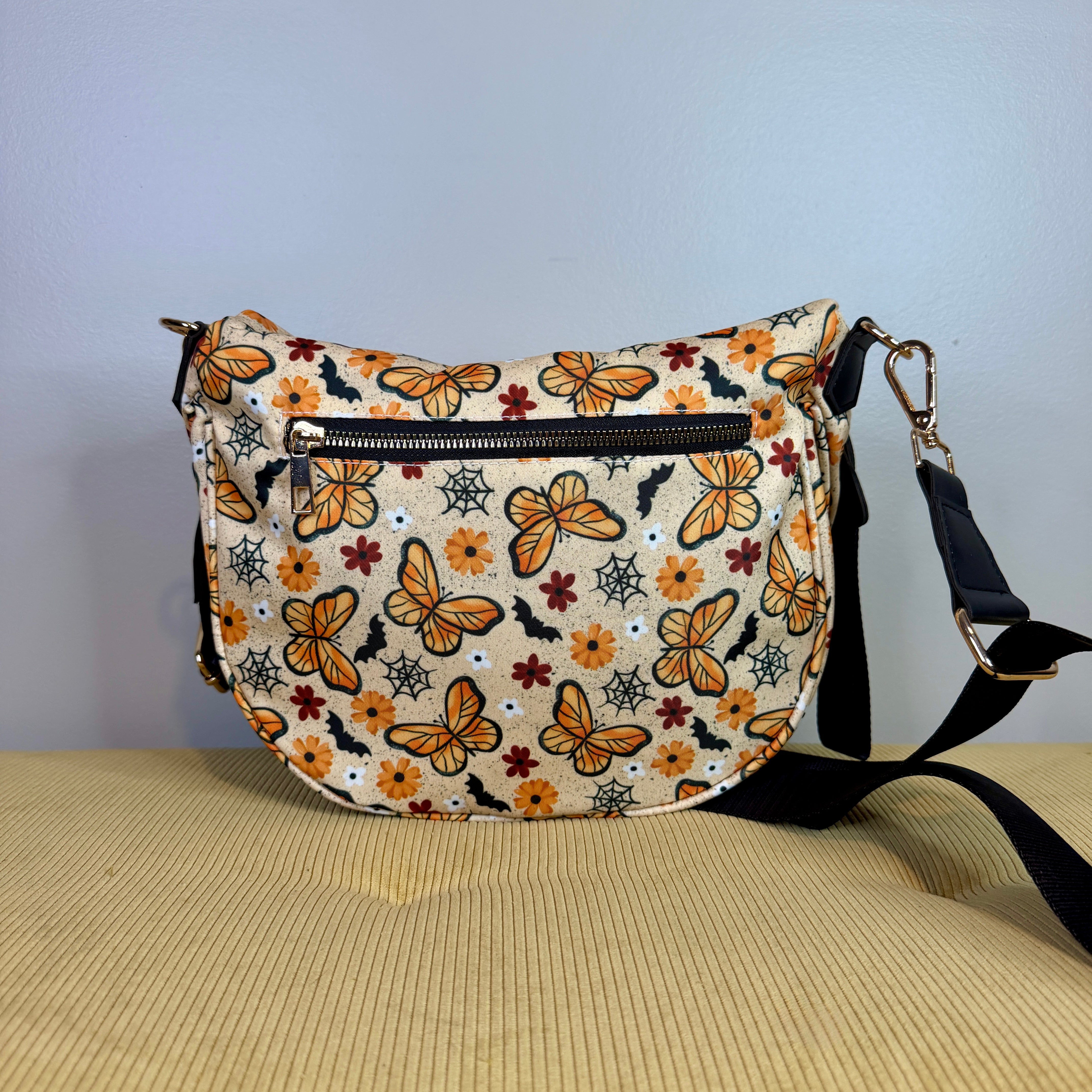 The Roni Nylon Crossbody - Halloween Fall Spiderweb Butterfly