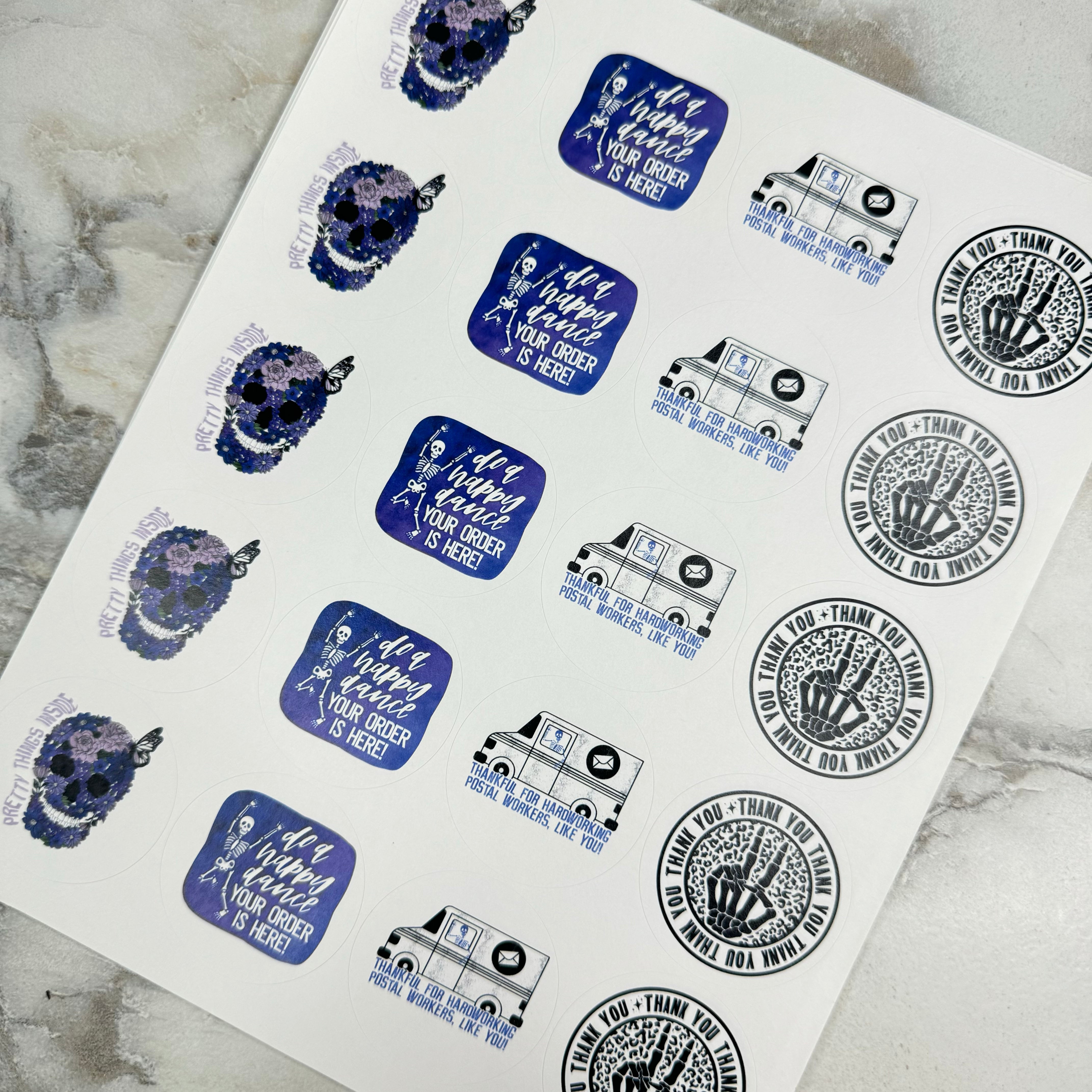 Package Stickers - Skeleton - Mixed Sheet